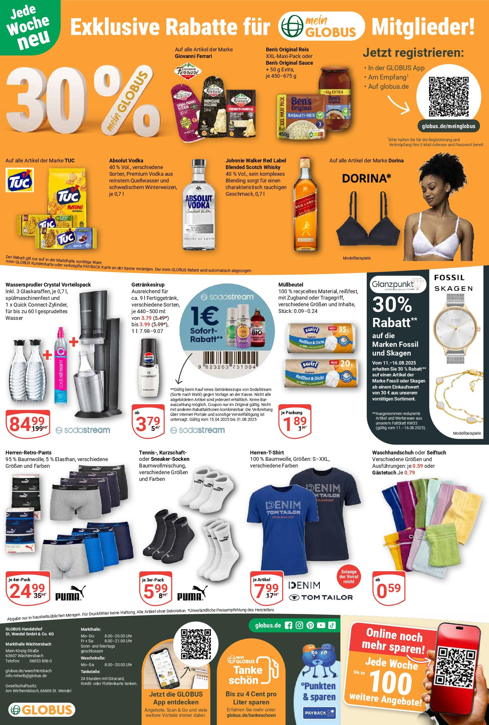 Globus prospekt Wächtersbach	 (ab 11.08.2025) » Angebote online | Seite: 27 | Produkte: Basmatireis, Wasser, Uhr, Johnnie walker