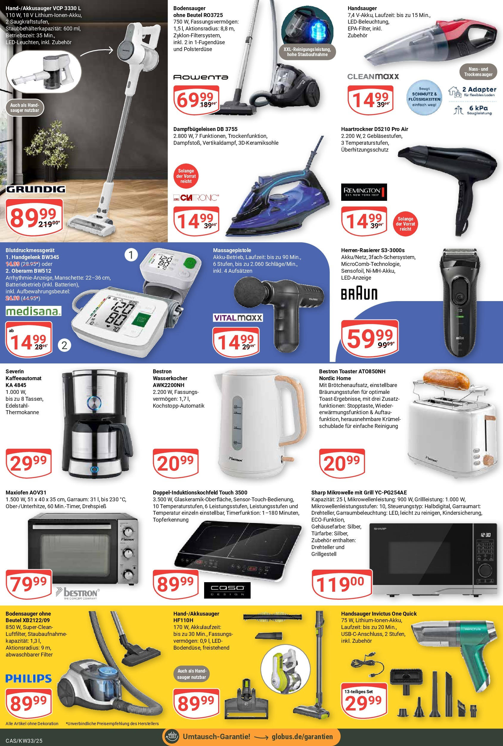 Globus prospekt Castrop-Rauxel	 (ab 11.08.2025) » Angebote online | Seite: 25 | Produkte: Mikrowelle, Grill, Toaster, Kochfeld