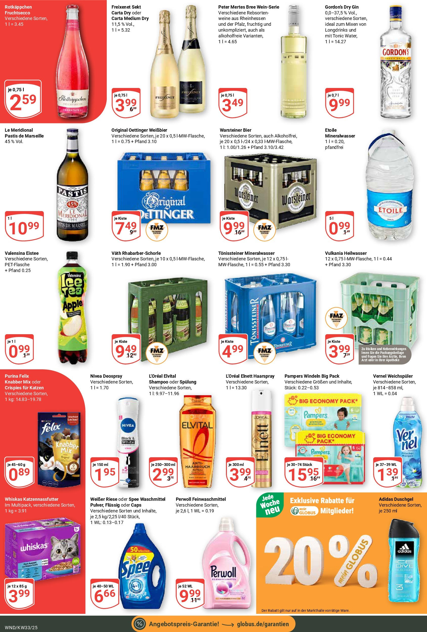 Globus prospekt St. Wendel (ab 11.08.2025) » Angebote ab Montag | Seite: 11 | Produkte: Freixenet, Mineralwasser, Weichspüler, Whiskas Globus prospekt St. Wendel (ab 11.08.2025) » Angebote online | Seite: 11 | Produkte: Freixenet, Mineralwasser, Weichspüler, Whiskas