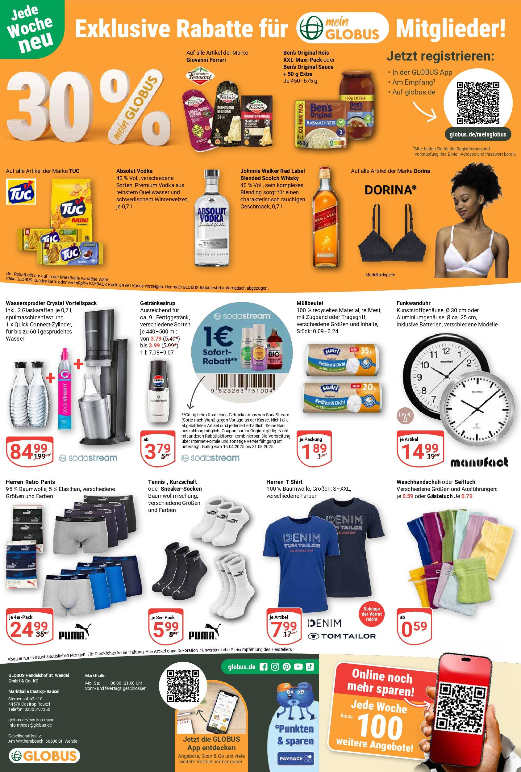 Globus prospekt Castrop-Rauxel	 (ab 11.08.2025) » Angebote online | Seite: 29 | Produkte: Whisky, Uhr, Johnnie walker, Sodastream
