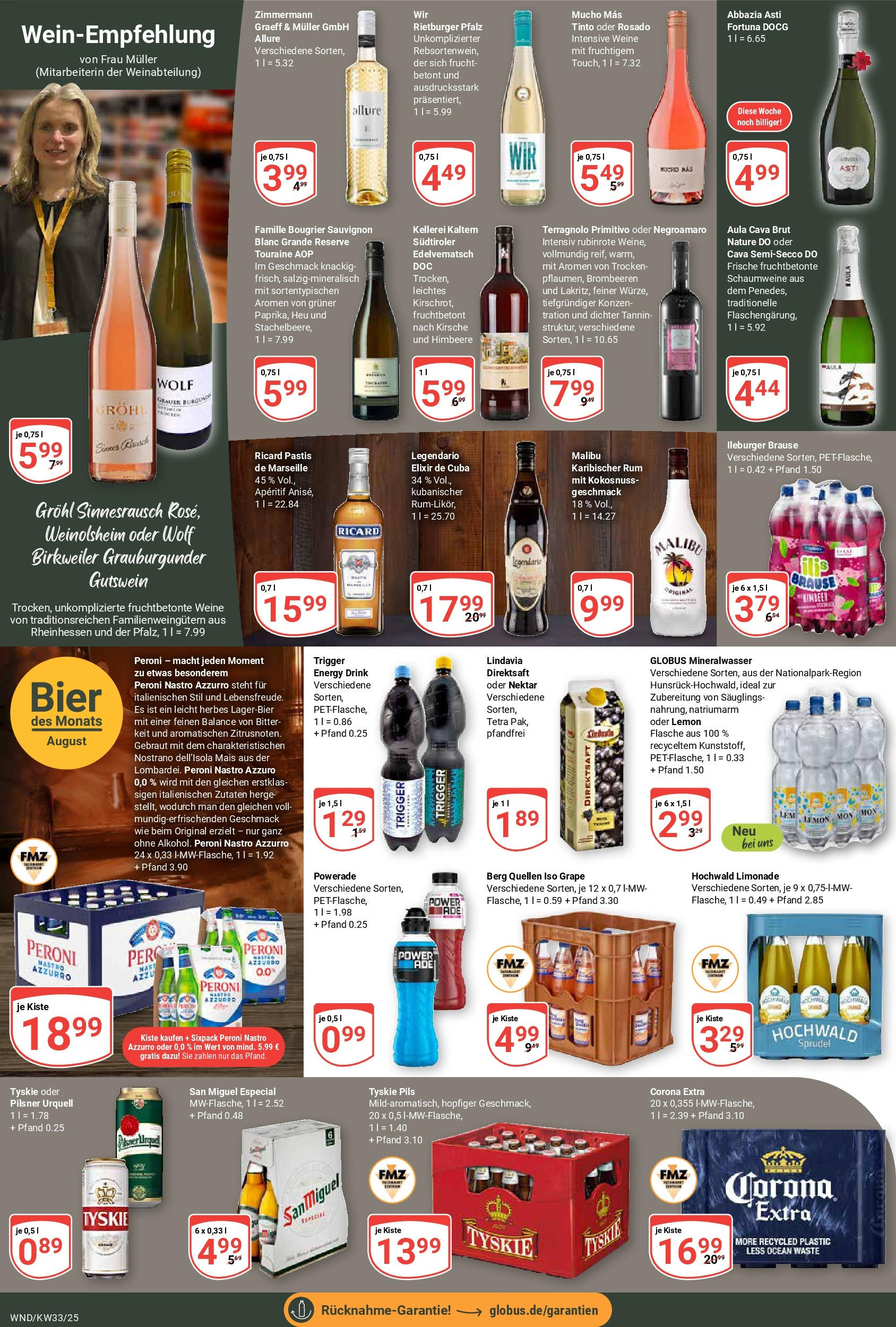 Globus prospekt St. Wendel (ab 11.08.2025) » Angebote ab Montag | Seite: 24 | Produkte: Tyskie, Energy, Limonade, Powerade Globus prospekt St. Wendel (ab 11.08.2025) » Angebote online | Seite: 24 | Produkte: Tyskie, Energy, Limonade, Powerade