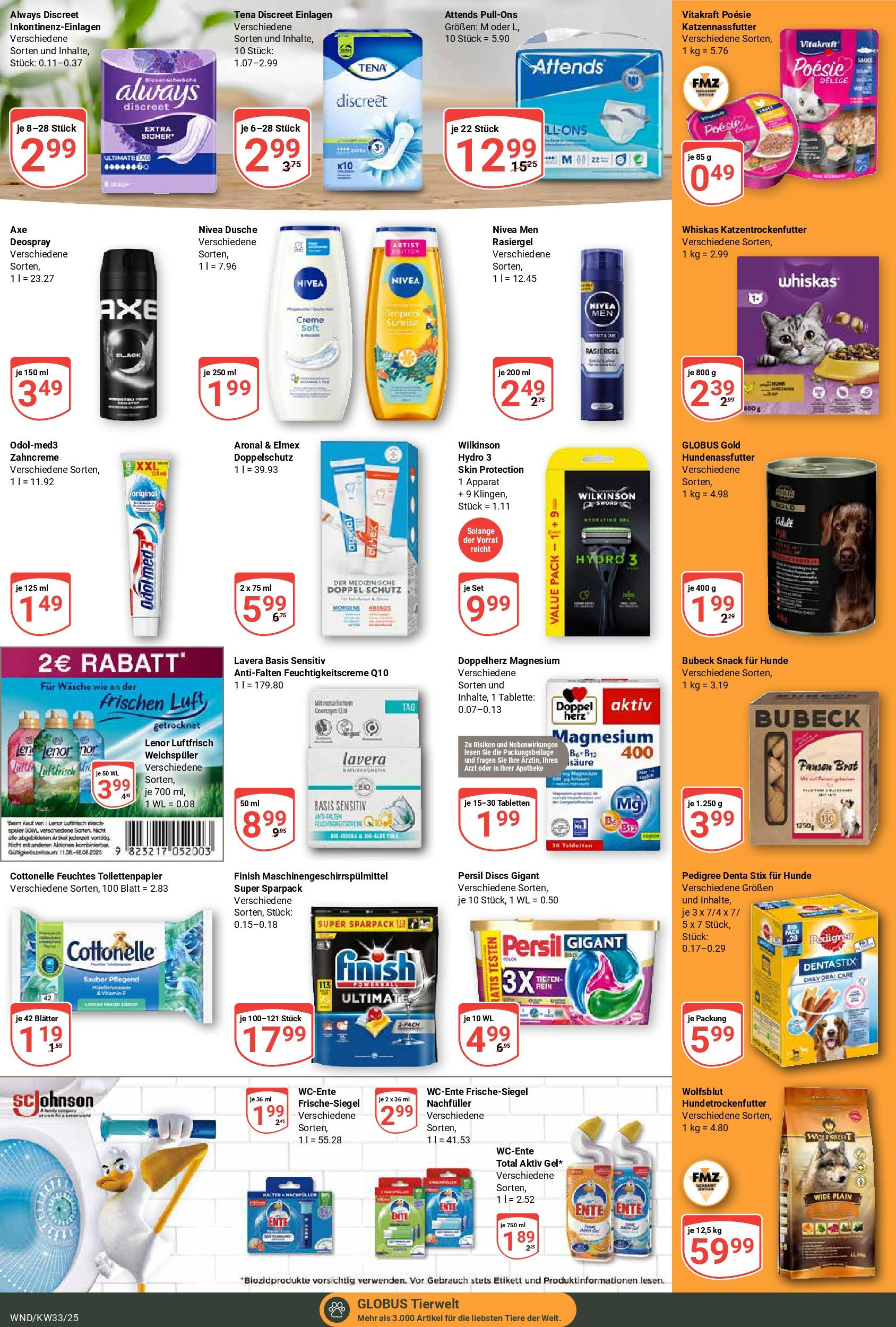 Globus prospekt St. Wendel (ab 11.08.2025) » Angebote ab Montag | Seite: 26 | Produkte: Creme, Persil discs, Deospray, Whiskas Globus prospekt St. Wendel (ab 11.08.2025) » Angebote online | Seite: 26 | Produkte: Creme, Persil discs, Deospray, Whiskas
