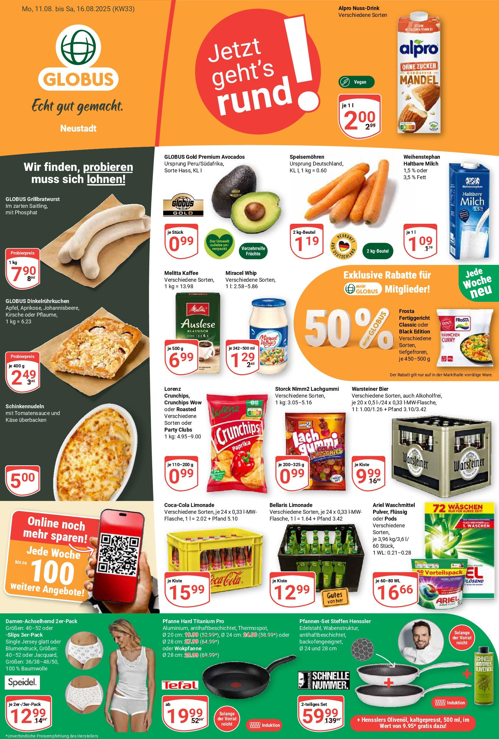 Globus prospekt Neustadt	 (ab 11.08.2025) » Angebote online | Seite: 5 | Produkte: Kaffee, Limonade, Miracel whip, Frosta