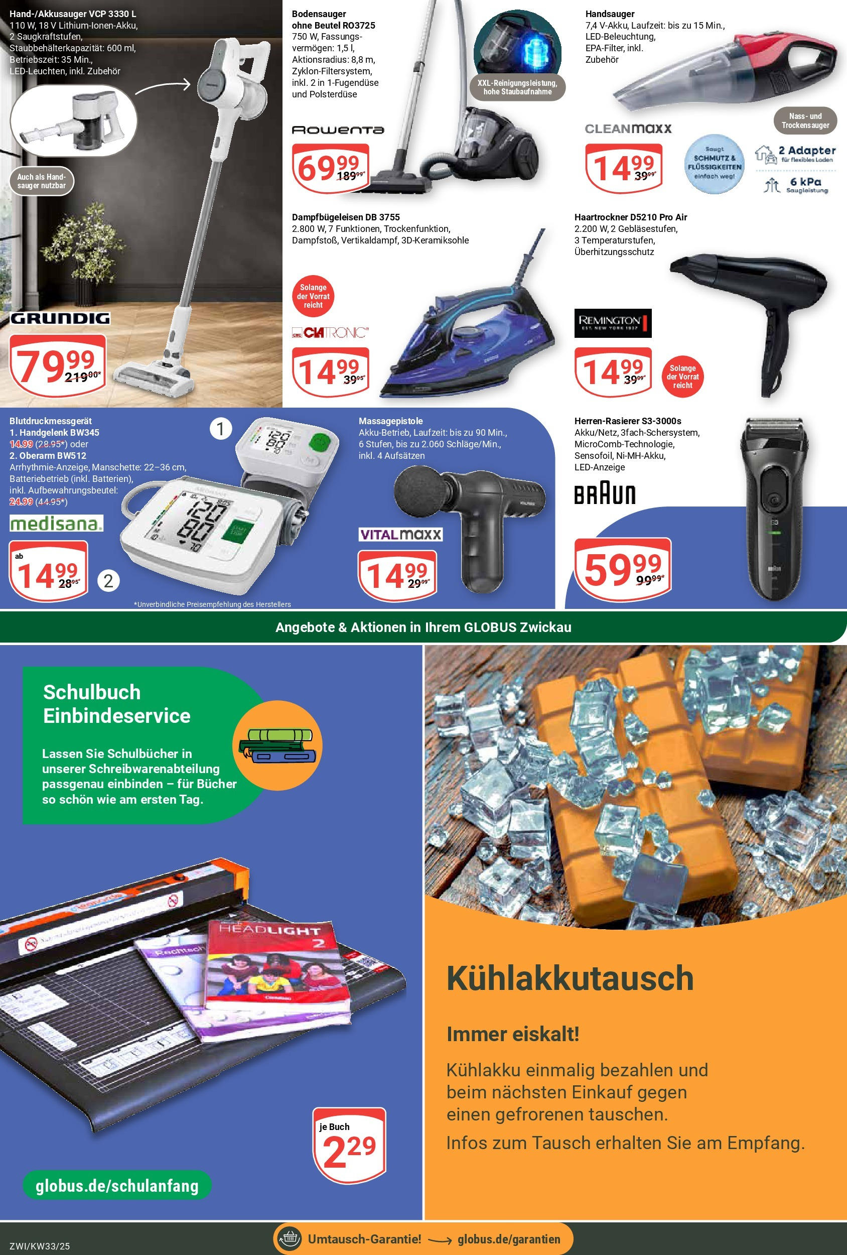 Globus prospekt Zwickau	 (ab 11.08.2025) » Angebote online | Seite: 21 | Produkte: Adapter, Haartrockner, Massagepistole