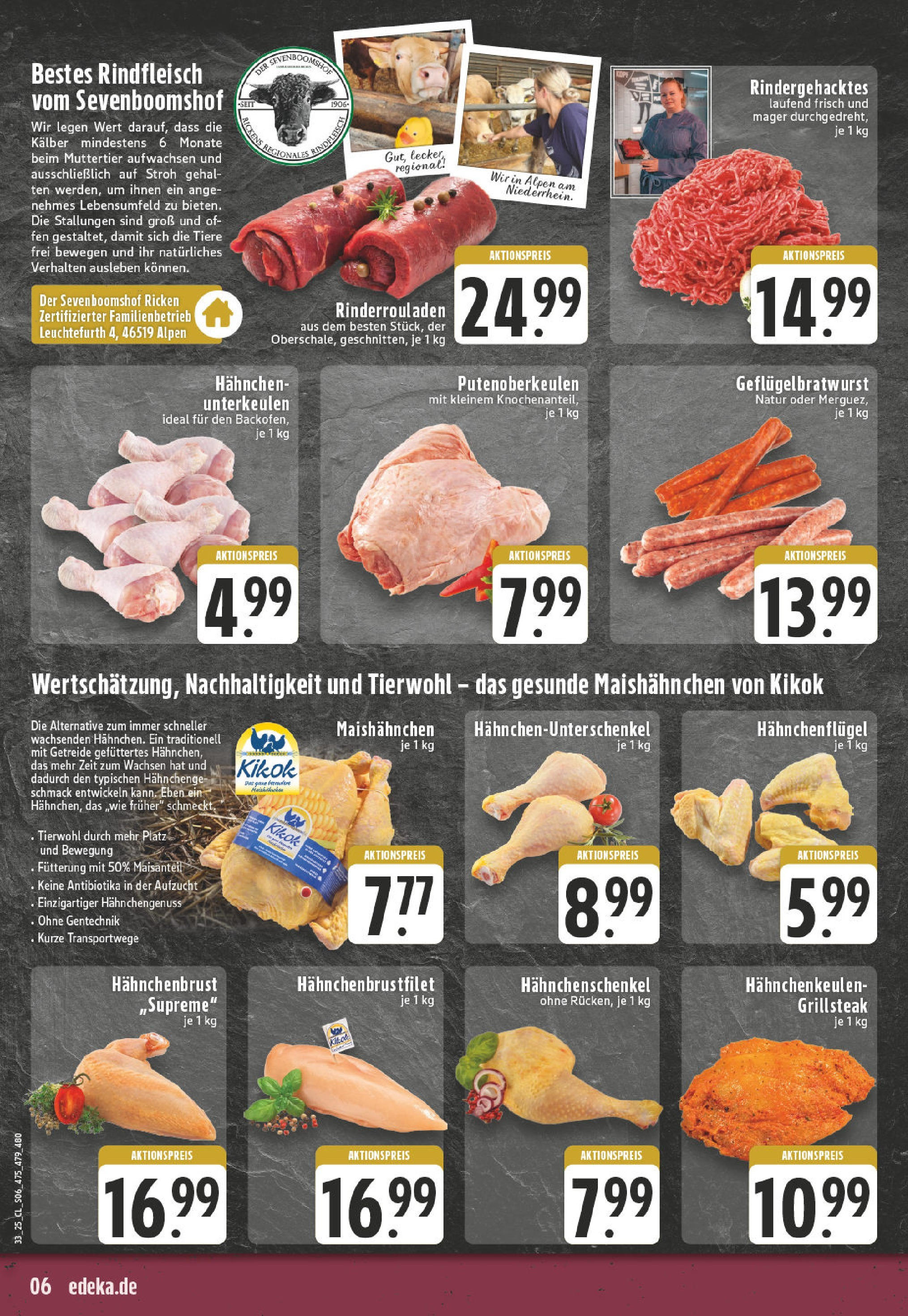Edeka prospekt Wesel-Obrighoven	 (ab 11.08.2025) » Angebote Online | Seite: 6 | Produkte: Rinderrouladen, Rindfleisch, Getreide, Hahnchenbrust