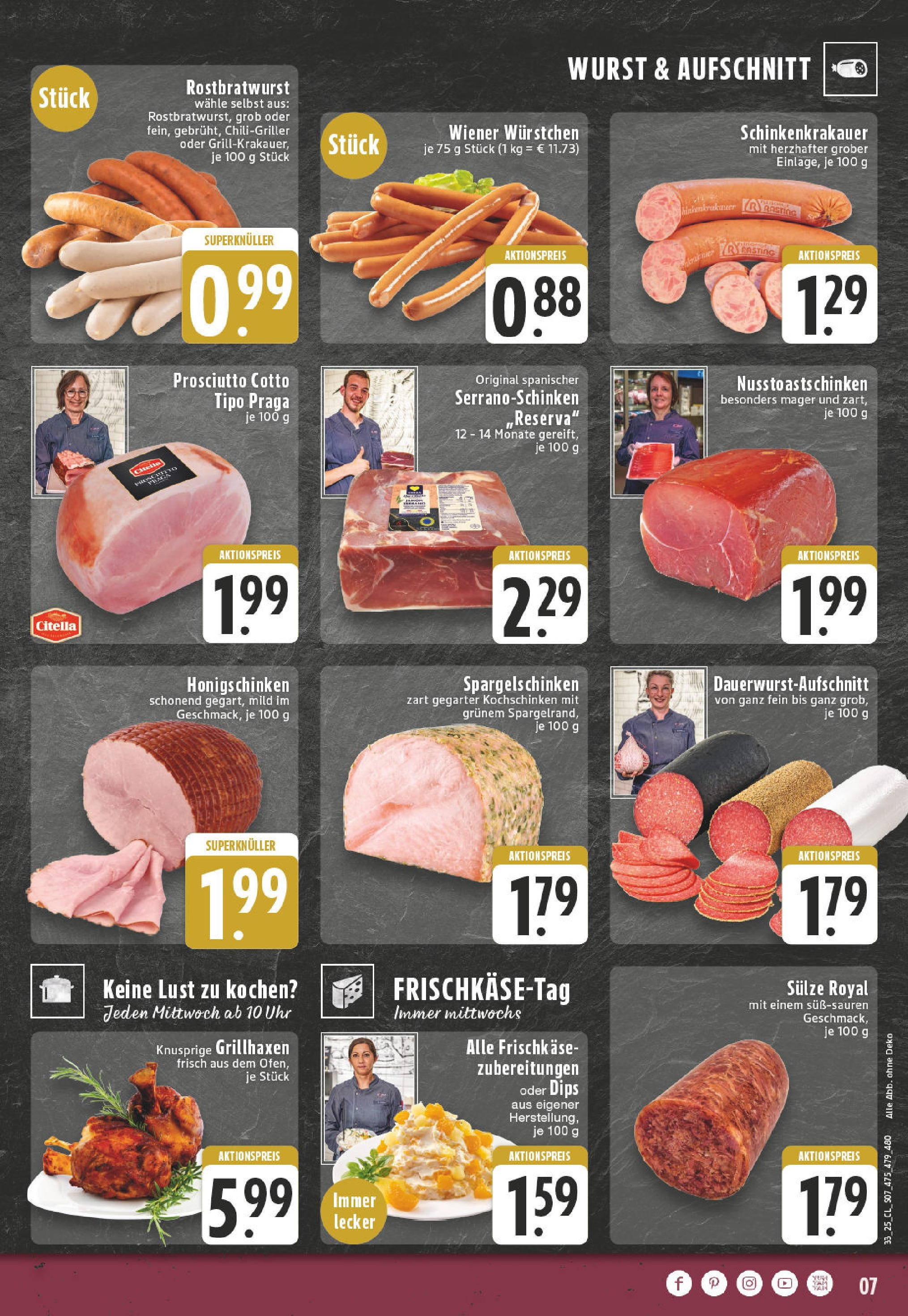 Edeka prospekt Wesel-Obrighoven	 (ab 11.08.2025) » Angebote Online | Seite: 7 | Produkte: Wiener wurstchen, Wurst, Uhr, Frischkase