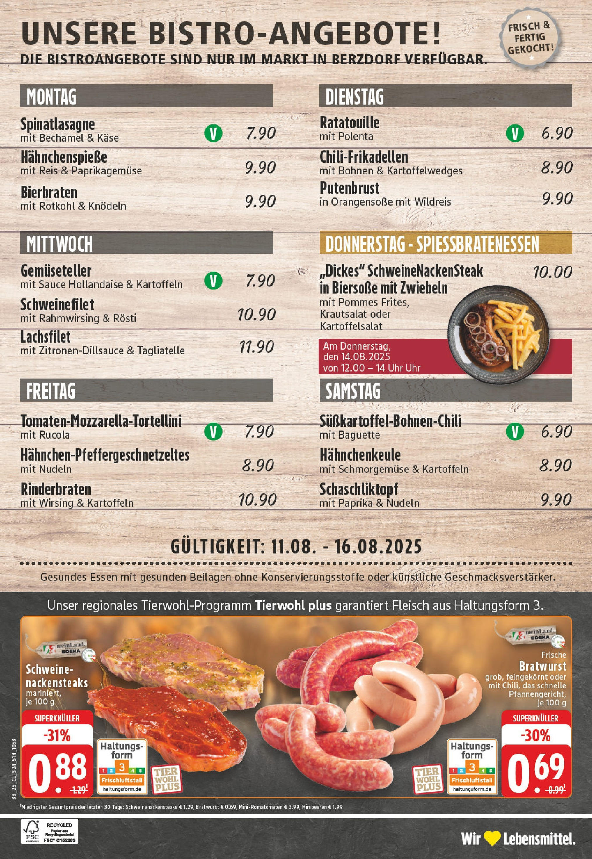 Edeka prospekt Wesseling-Urfeld	 (ab 11.08.2025) » Angebote Online | Seite: 24 | Produkte: Himbeeren, Bratwurst, Kartoffeln, Nudeln