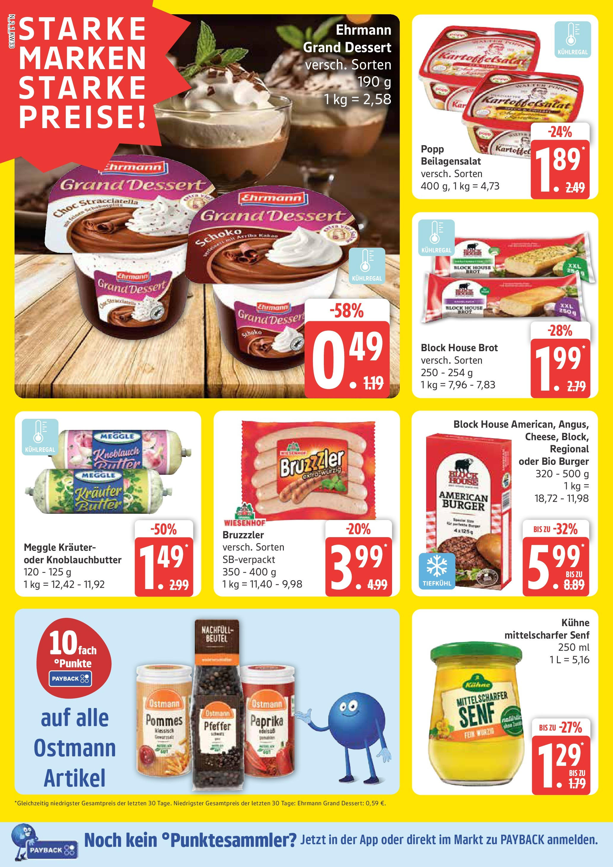 Marktkauf - Marktkauf: Wochenangebote (ab 11.08.2025) » Angebote online | Seite: 2 | Produkte: Ehrmann grand dessert, Pommes, Burger, Brot