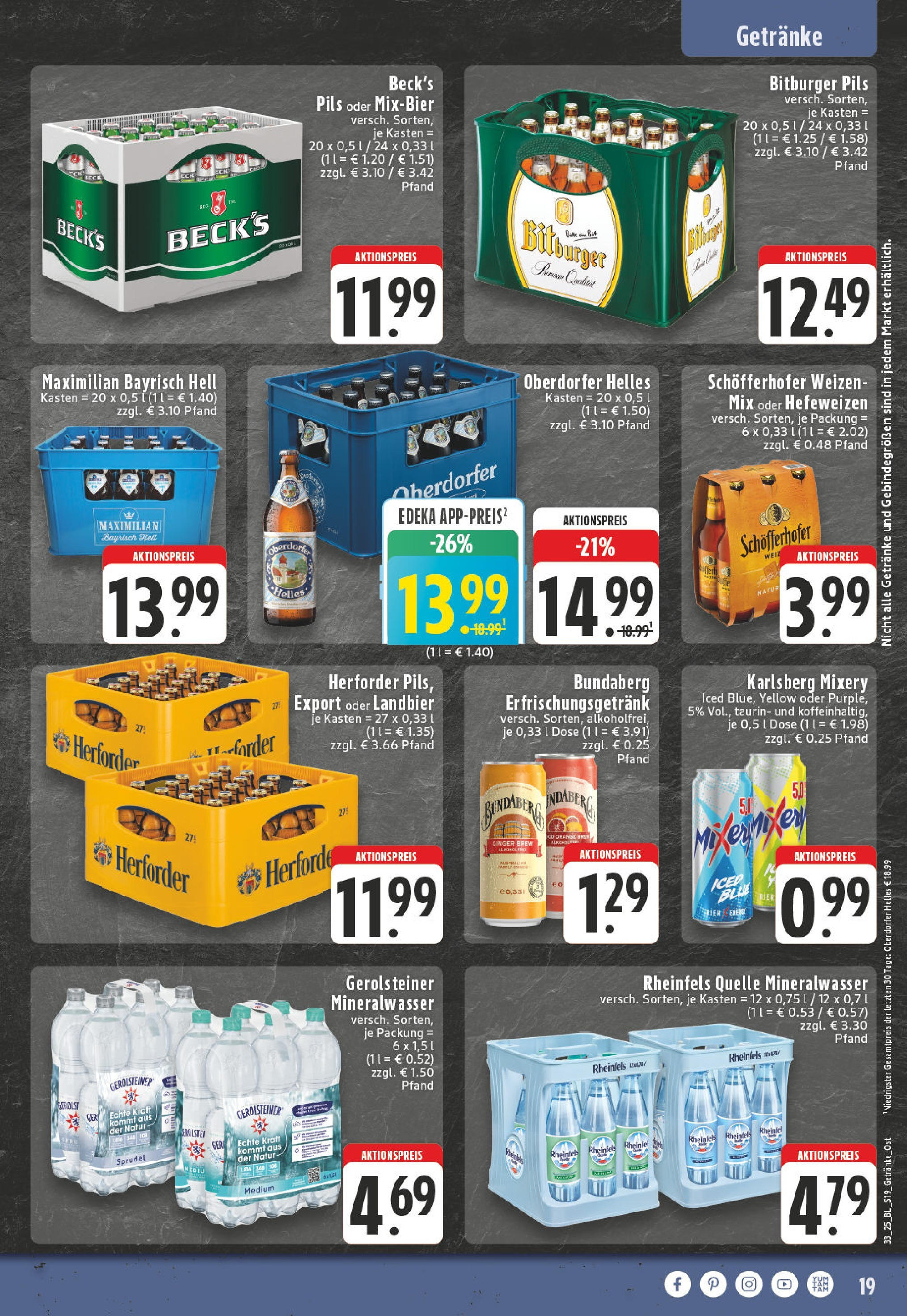 Edeka prospekt Bielefeld	 (ab 11.08.2025) » Angebote Online | Seite: 19 | Produkte: Shirt, Bitburger, Pils, Gerolsteiner