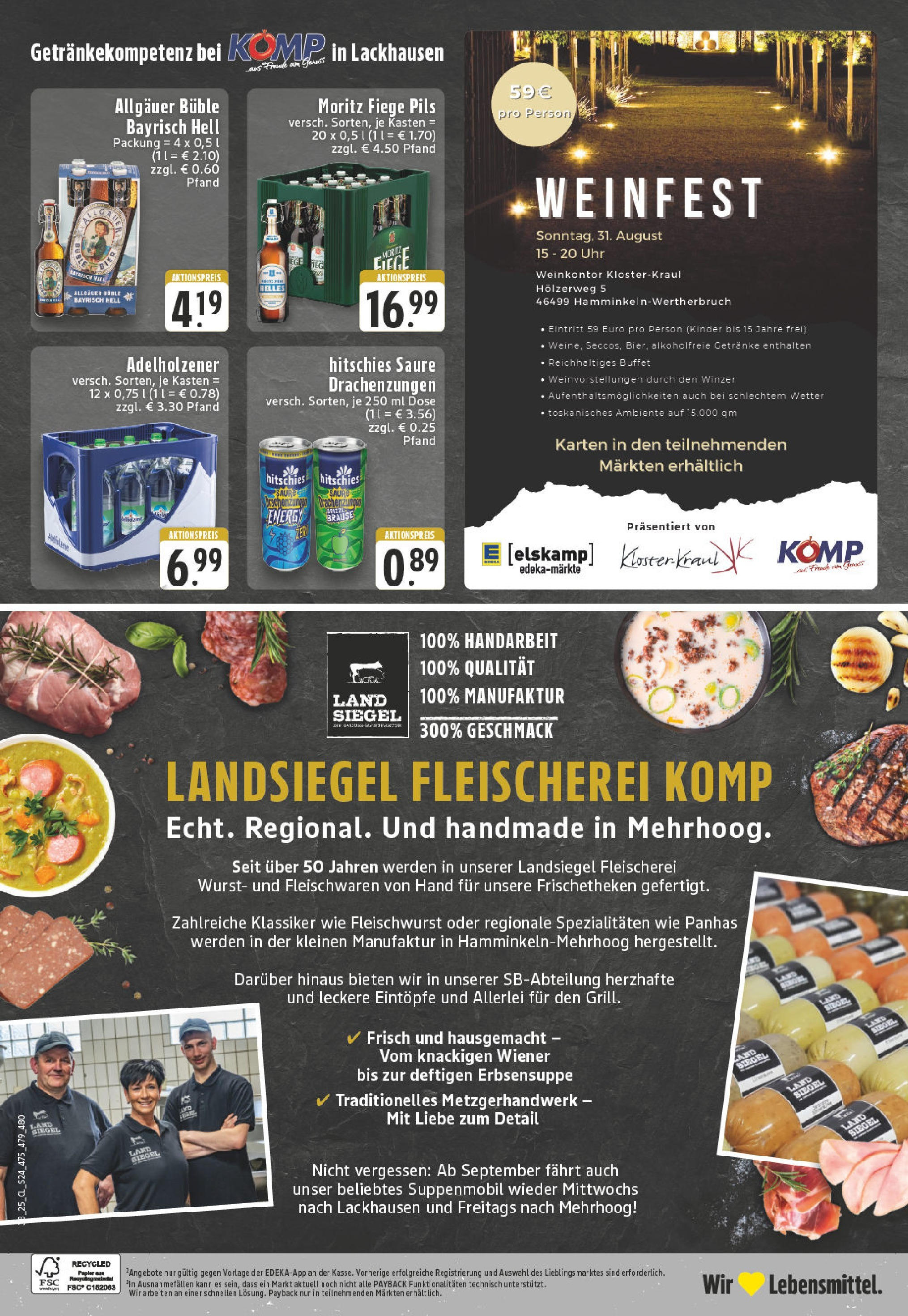 Edeka prospekt Wesel-Obrighoven	 (ab 11.08.2025) » Angebote Online | Seite: 24 | Produkte: Liege, Pils, Adelholzener, Uhr