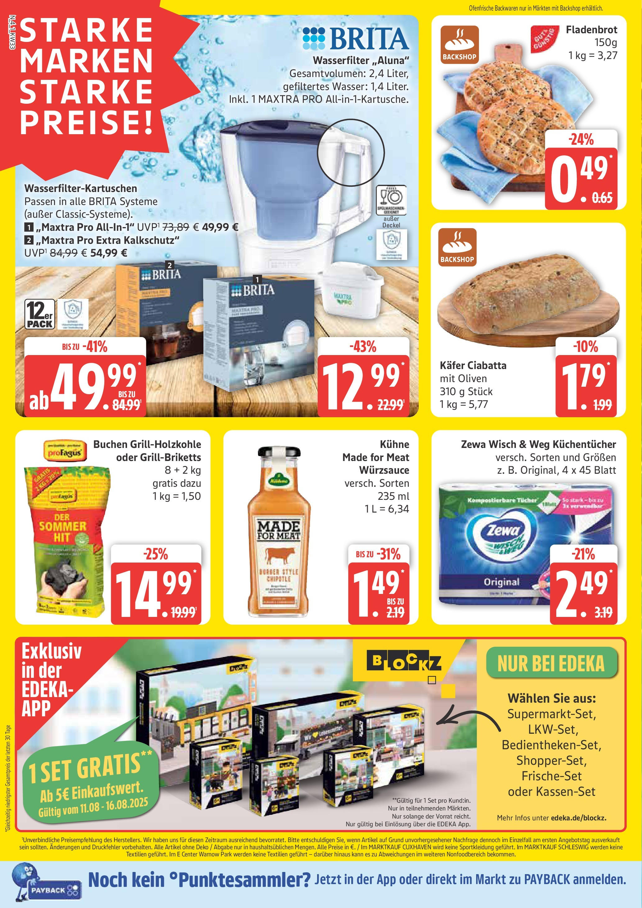 Marktkauf - Marktkauf: Wochenangebote (ab 11.08.2025) » Angebote online | Seite: 4 | Produkte: Zewa, Ofenfrische, Wasser