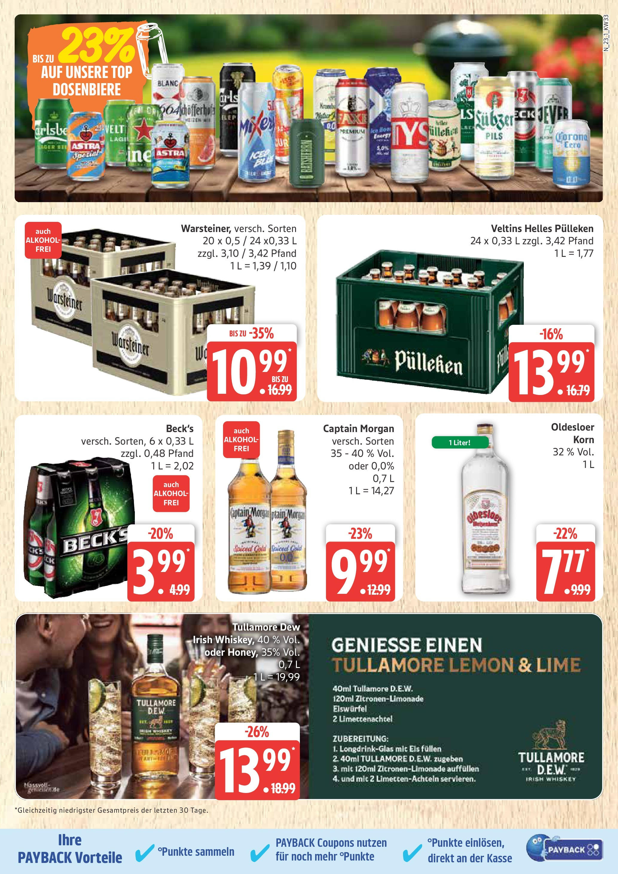 Marktkauf - Marktkauf: Wochenangebote (ab 11.08.2025) » Angebote online | Seite: 23 | Produkte: Oldesloer, Warsteiner, Captain morgan, Veltins
