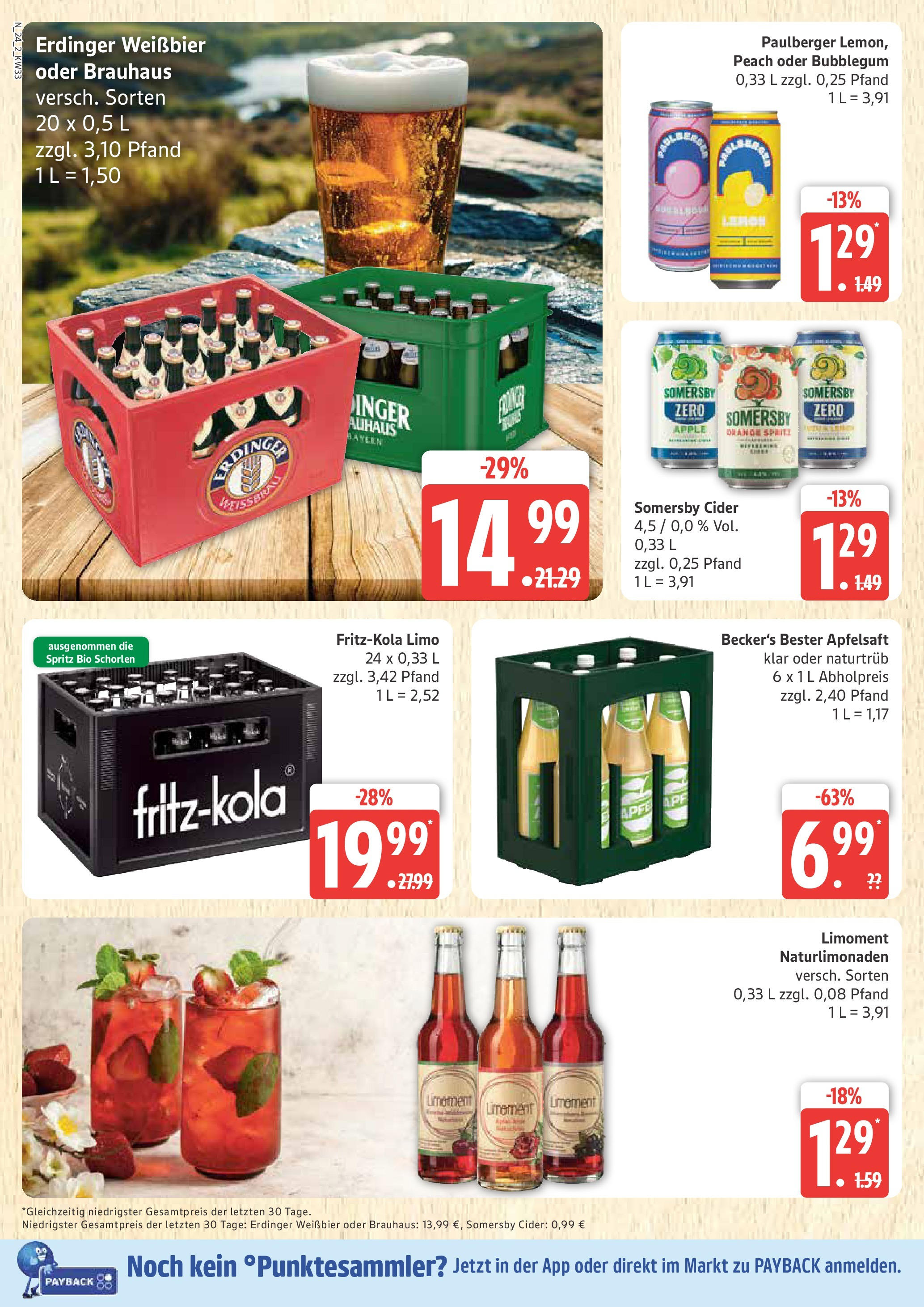 Marktkauf - Marktkauf: Wochenangebote (ab 11.08.2025) » Angebote online | Seite: 24 | Produkte: Erdinger, Weißbier, Apfelsaft, Apple