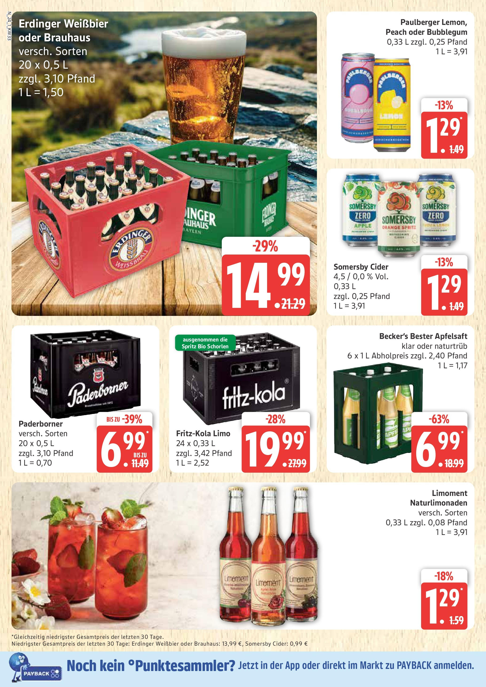 Marktkauf - Marktkauf: Wochenangebote (ab 11.08.2025) » Angebote online | Seite: 24 | Produkte: Erdinger, Weißbier, Apfelsaft, Apple