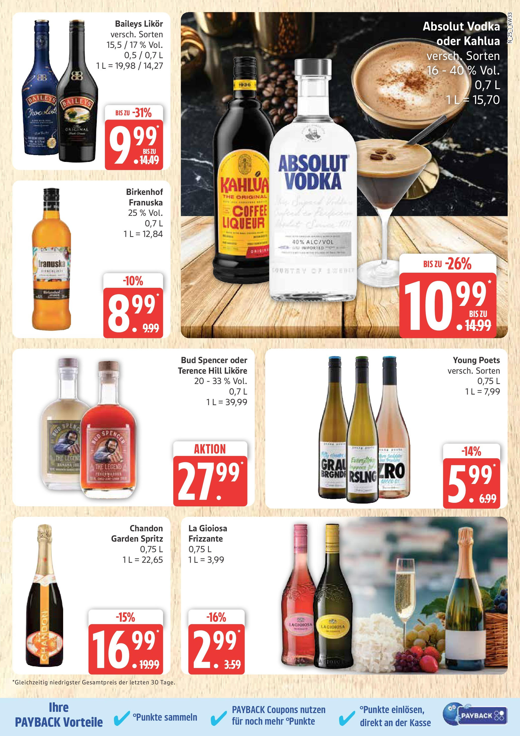 Marktkauf - Marktkauf: Wochenangebote (ab 11.08.2025) » Angebote online | Seite: 25 | Produkte: Likör, Baileys, Vodka
