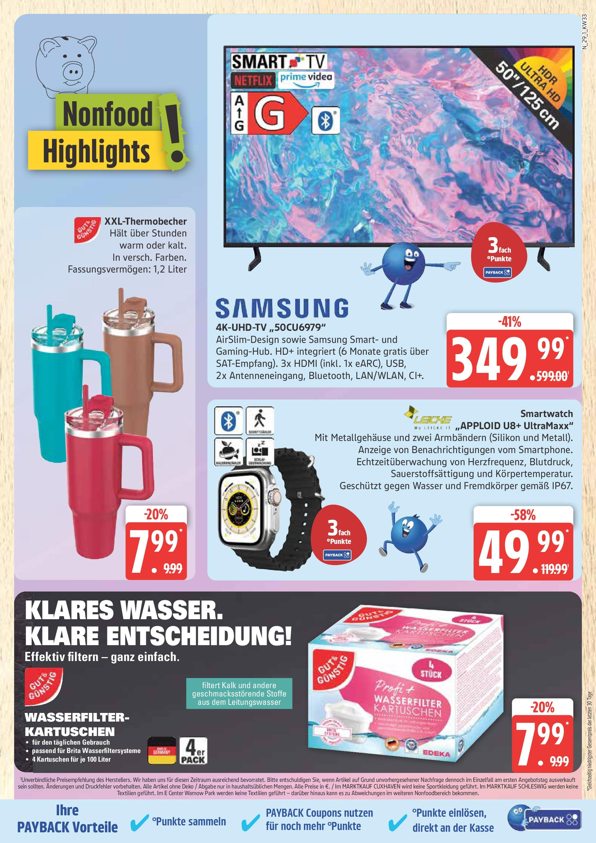 Marktkauf - Marktkauf: Wochenangebote (ab 11.08.2025) » Angebote online | Seite: 29 | Produkte: Smartwatch, Samsung, TV, Video
