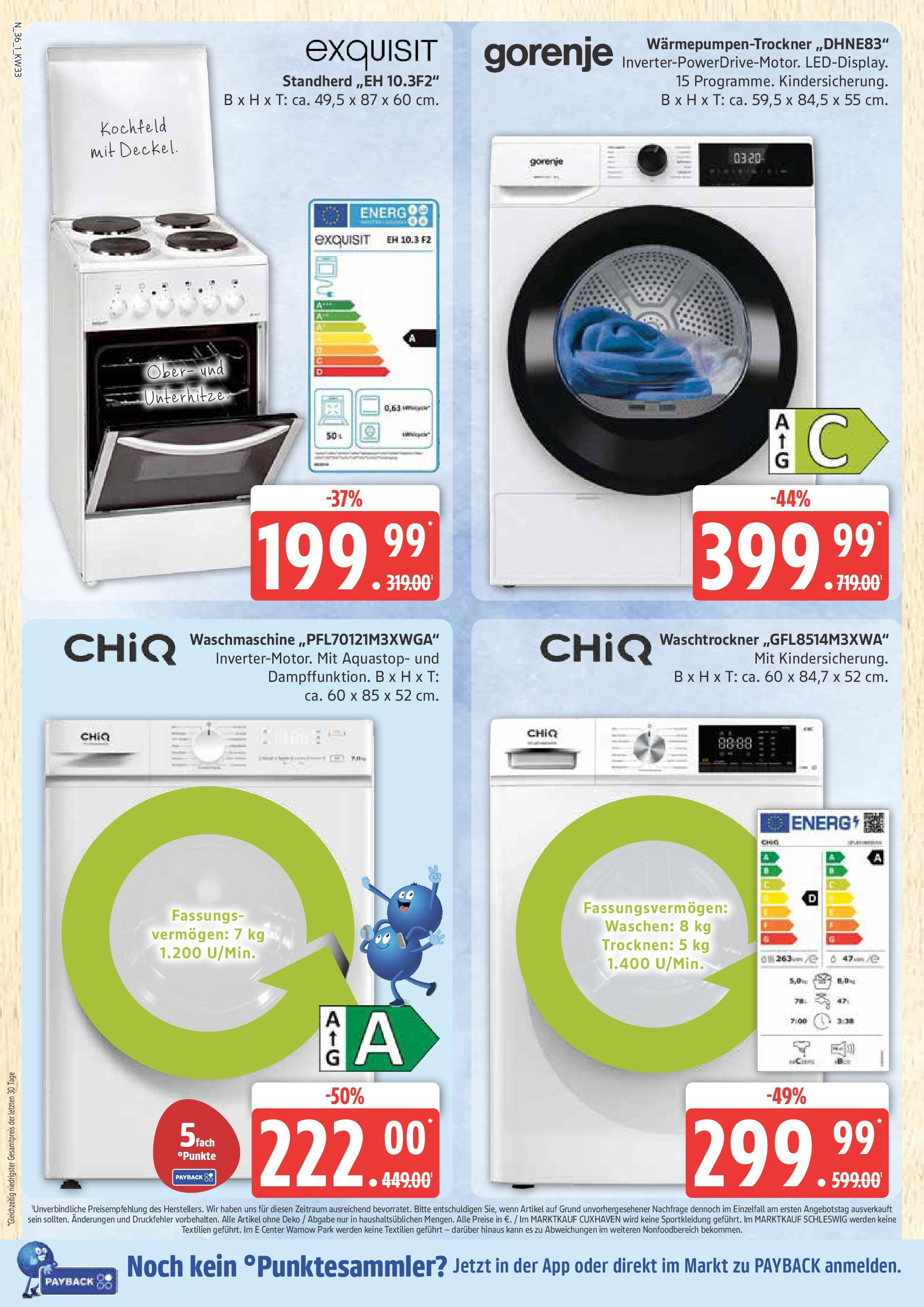 Marktkauf - Marktkauf: Wochenangebote (ab 11.08.2025) » Angebote online | Seite: 36 | Produkte: Gorenje, Energy, Waschmaschine, Kochfeld