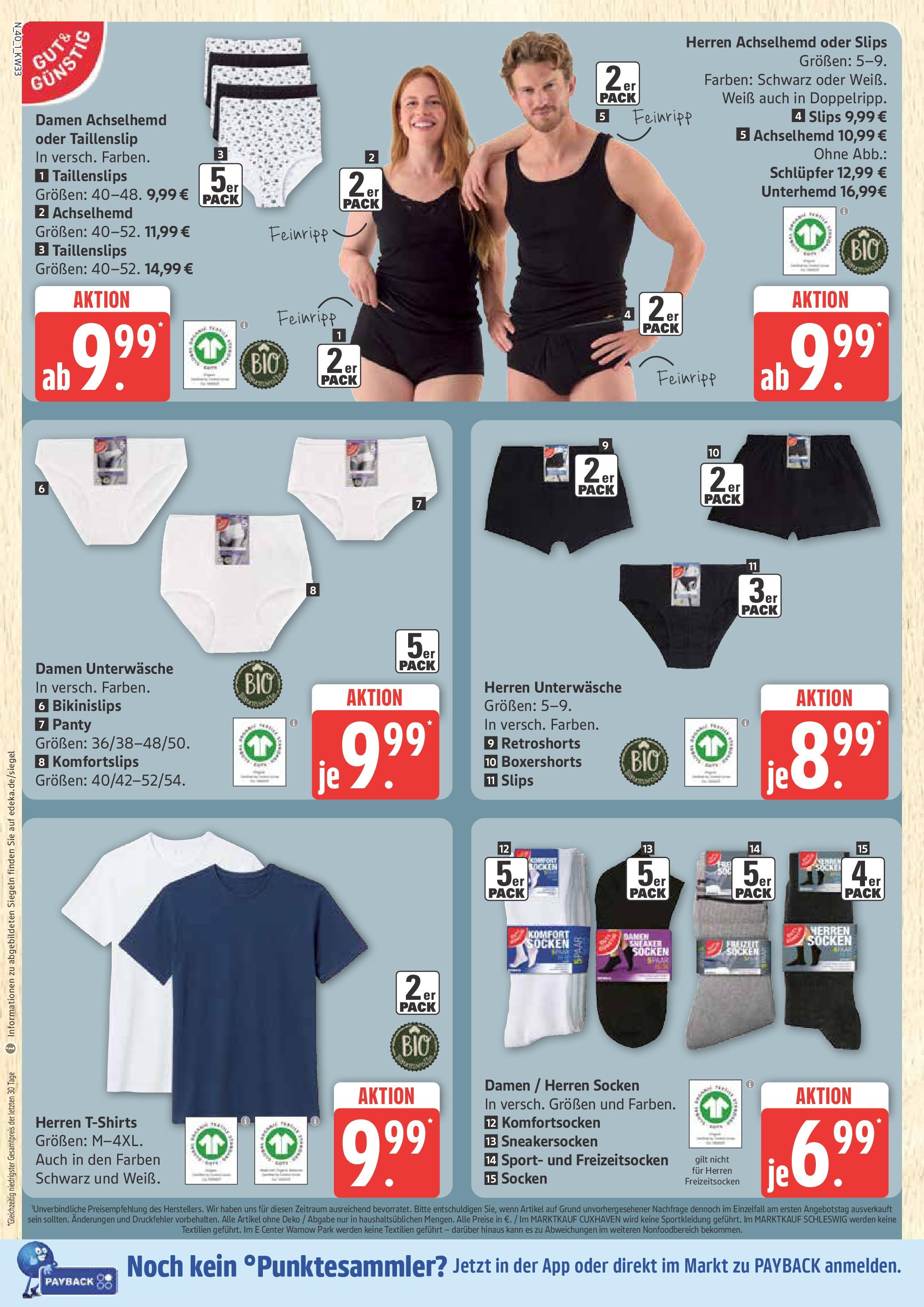 Marktkauf - Marktkauf: Wochenangebote (ab 11.08.2025) » Angebote online | Seite: 40 | Produkte: Unterhemd, Unterwäsche, Socken