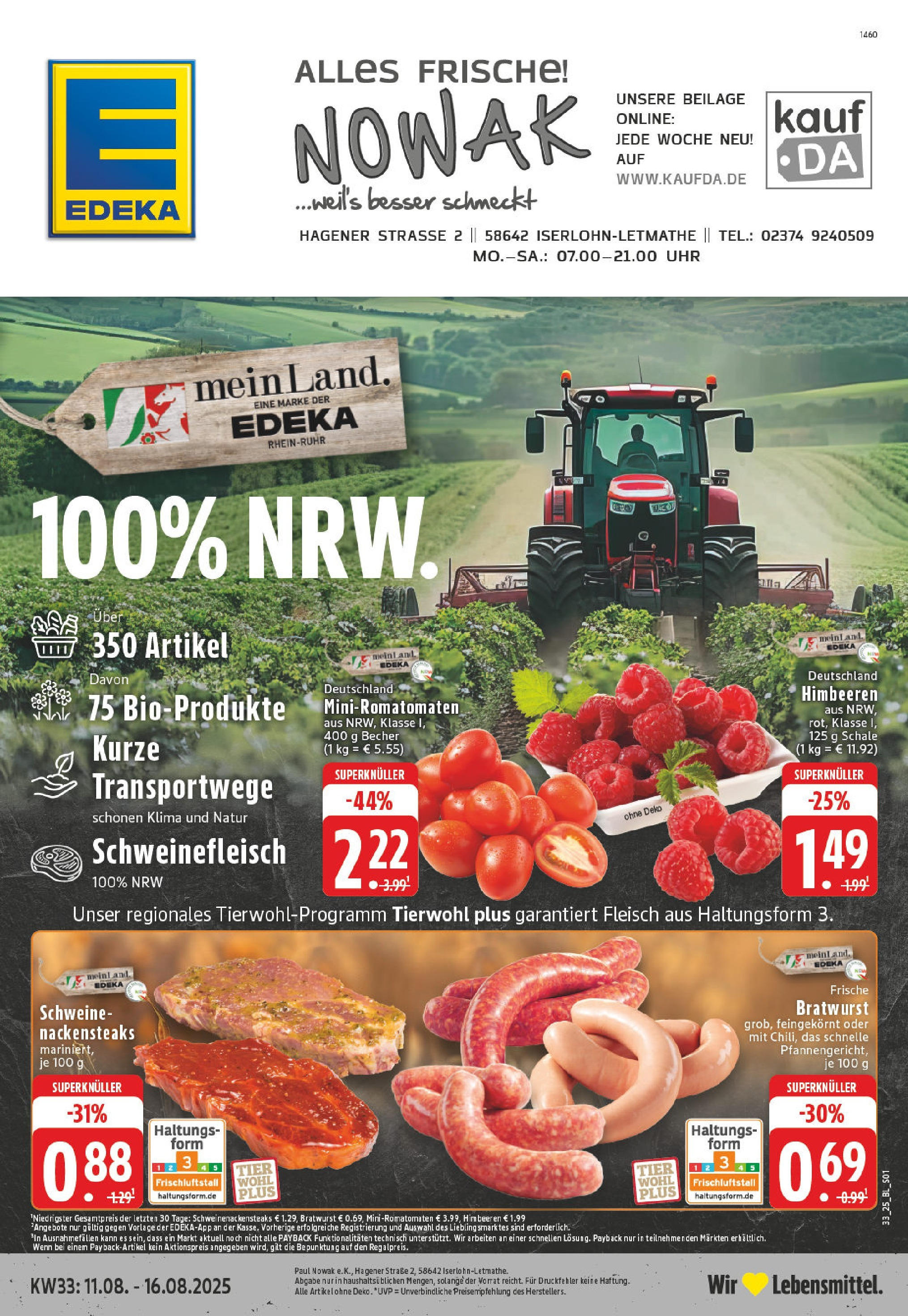 EDEKA Prospekt ab 11.08.2025 - Prospekt Iserlohn-Letmathe Online
