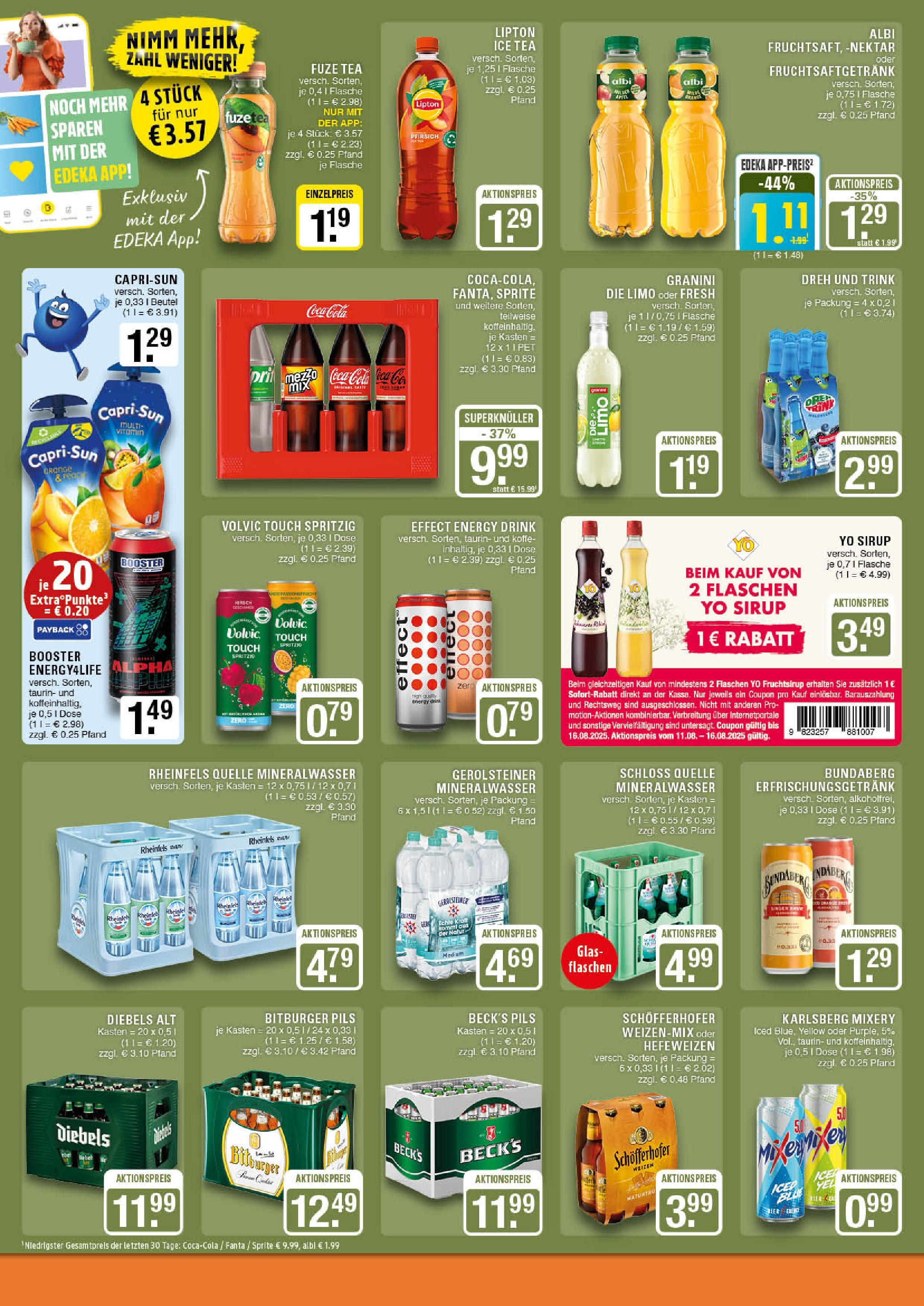Edeka prospekt Marl	 (ab 11.08.2025) » Angebote Online | Seite: 12 | Produkte: Pils, Volvic touch, Granini, Gerolsteiner