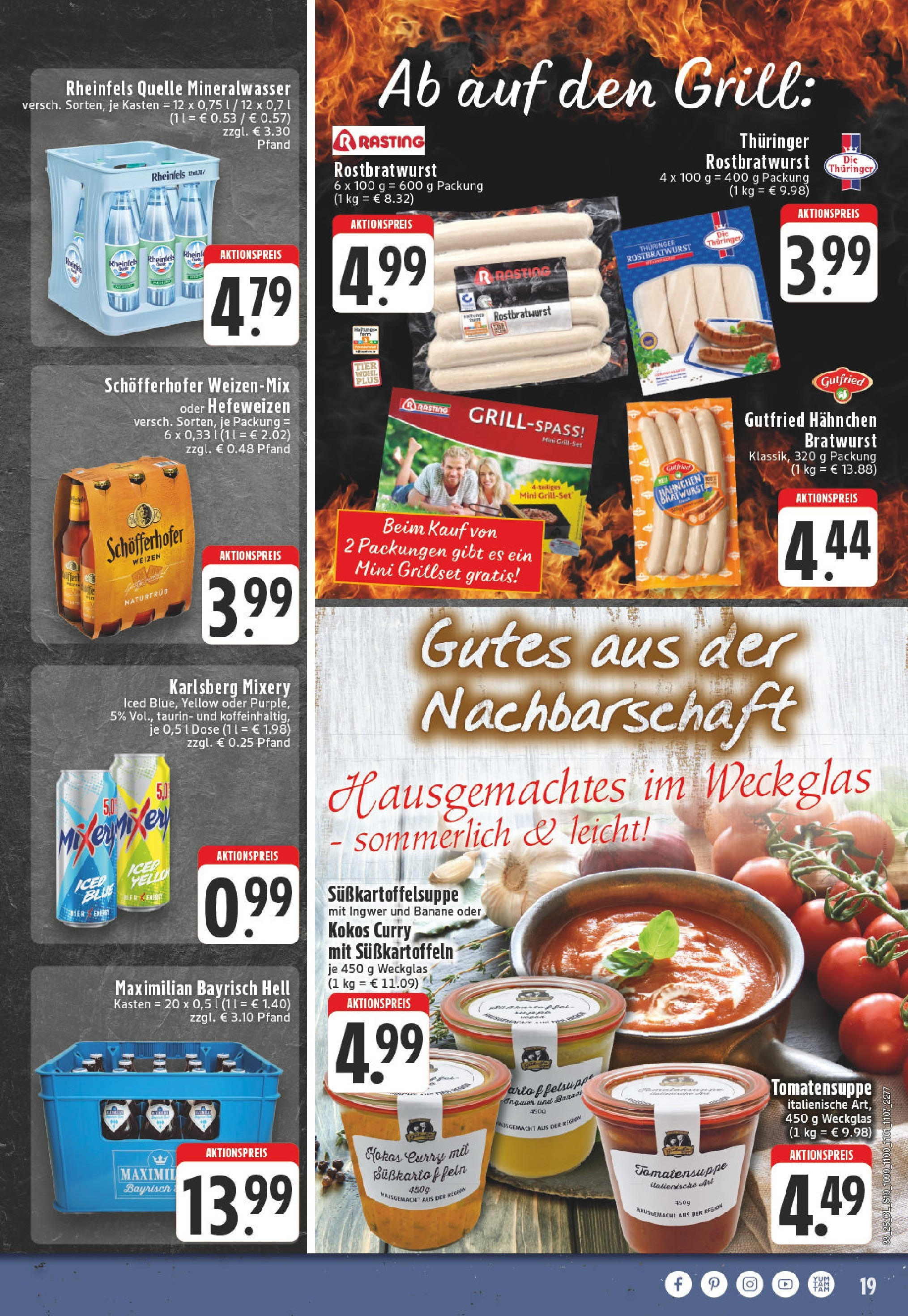 Edeka prospekt Soest	 (ab 10.08.2025) » Angebote Online | Seite: 19 | Produkte: Hahnchen, Bier, Mixery, Rheinfels quelle