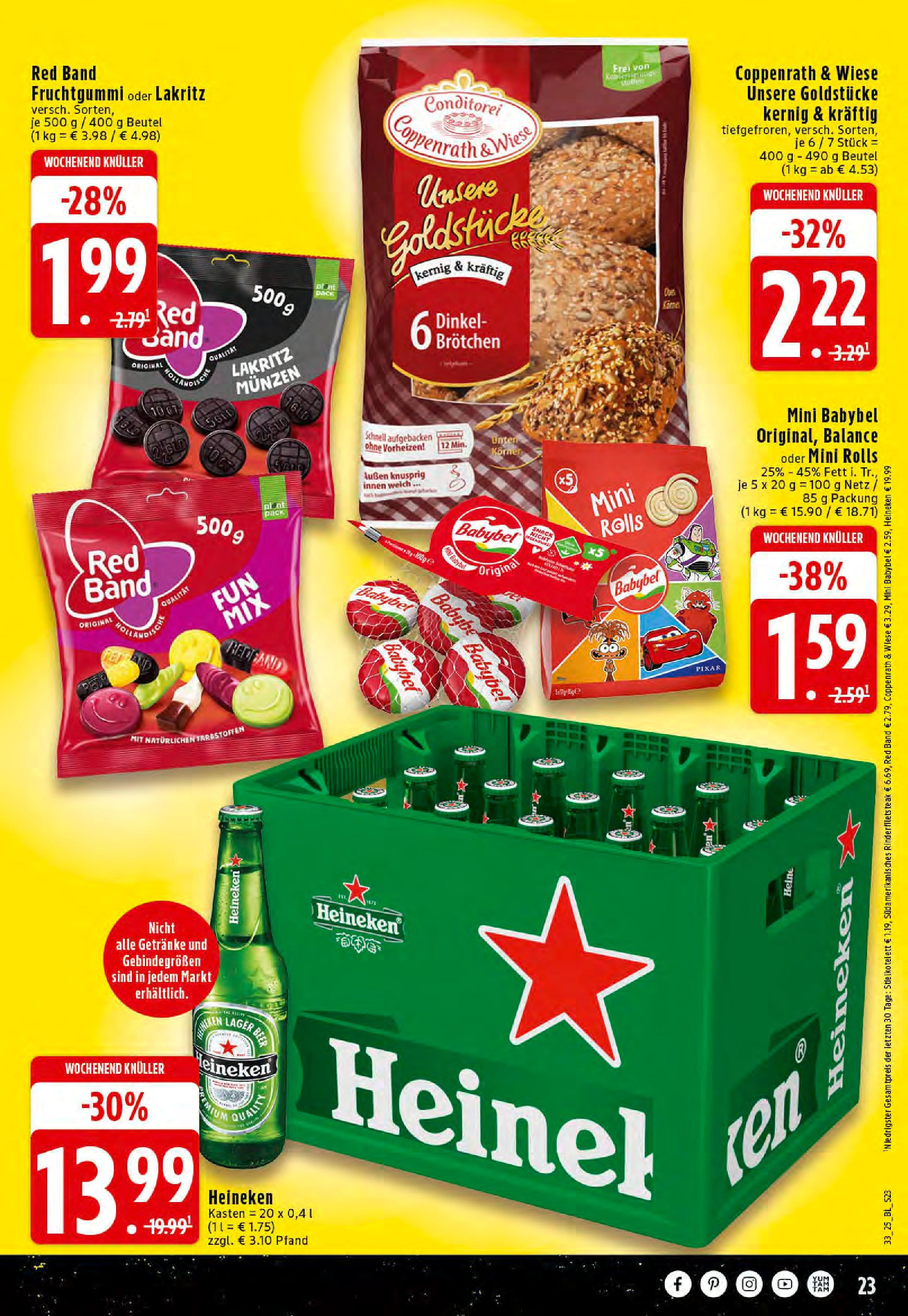 Edeka prospekt Mettingen	 (ab 11.08.2025) » Angebote Online | Seite: 23 | Produkte: Heineken, Babybel