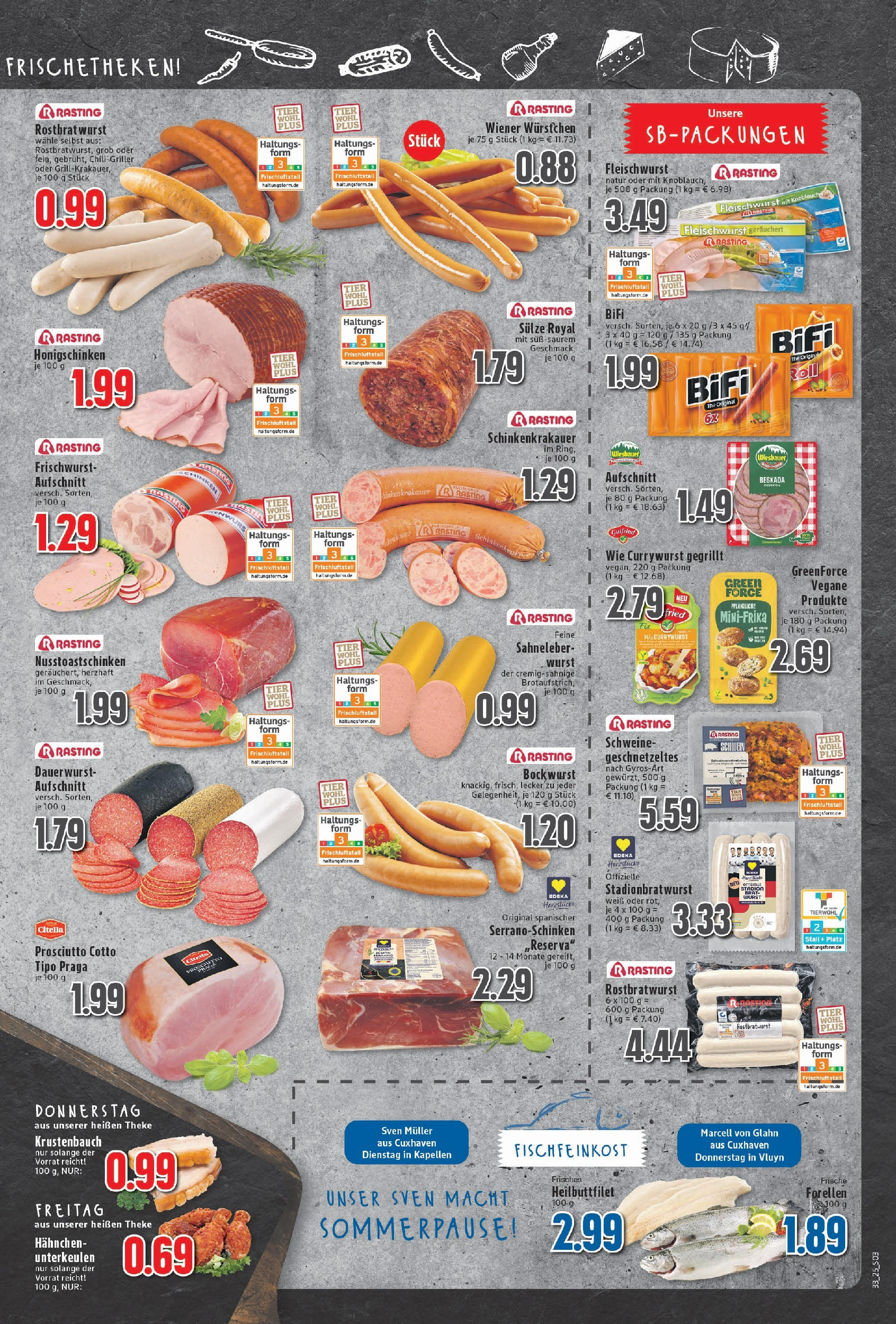 Edeka prospekt Neukirchen-Vluyn	 (ab 11.08.2025) » Angebote Online | Seite: 3 | Produkte: Hahnchen, Bifi, Salami, Schinken