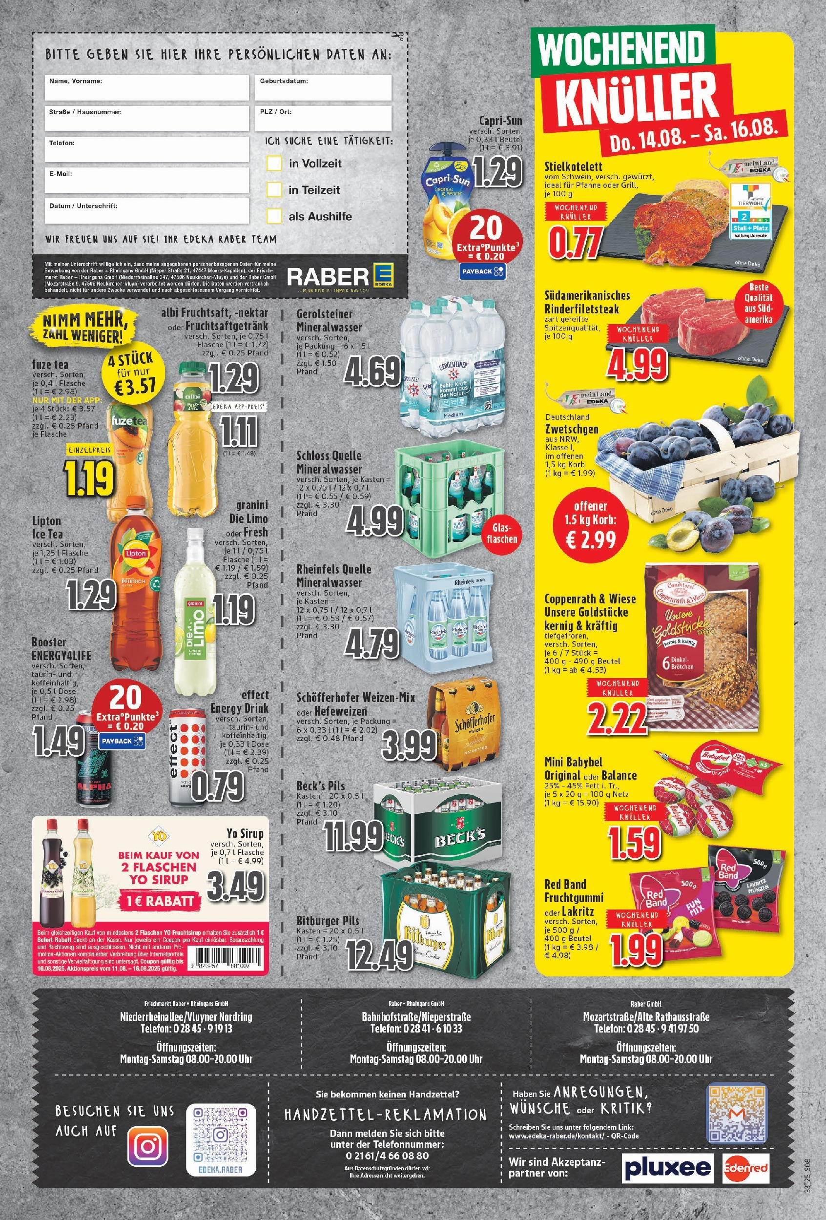Edeka prospekt Neukirchen-Vluyn	 (ab 11.08.2025) » Angebote Online | Seite: 8 | Produkte: Bitburger, Zwetschgen, Granini, Steak