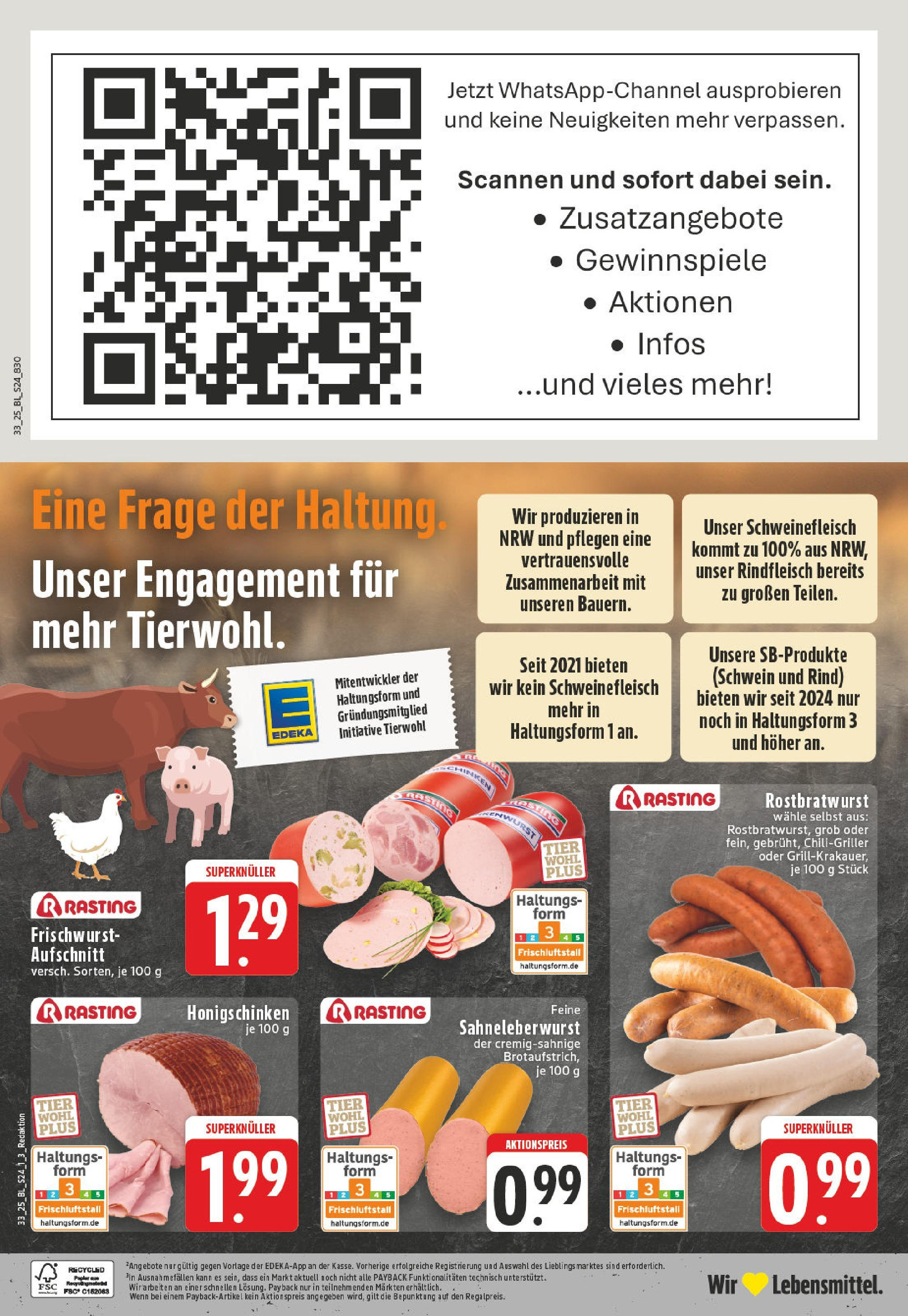 Edeka prospekt Köln	 (ab 11.08.2025) » Angebote Online | Seite: 24 | Produkte: Schweinefleisch, Rindfleisch