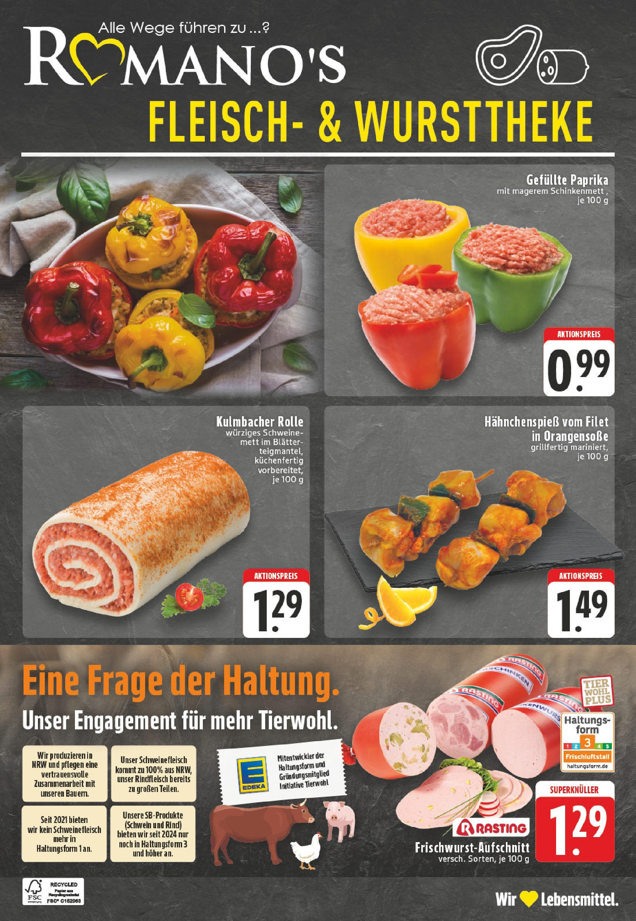 Edeka prospekt Köln-Godorf	 (ab 11.08.2025) » Angebote Online | Seite: 24 | Produkte: Paprika, Schweinefleisch, Rindfleisch, Fleisch