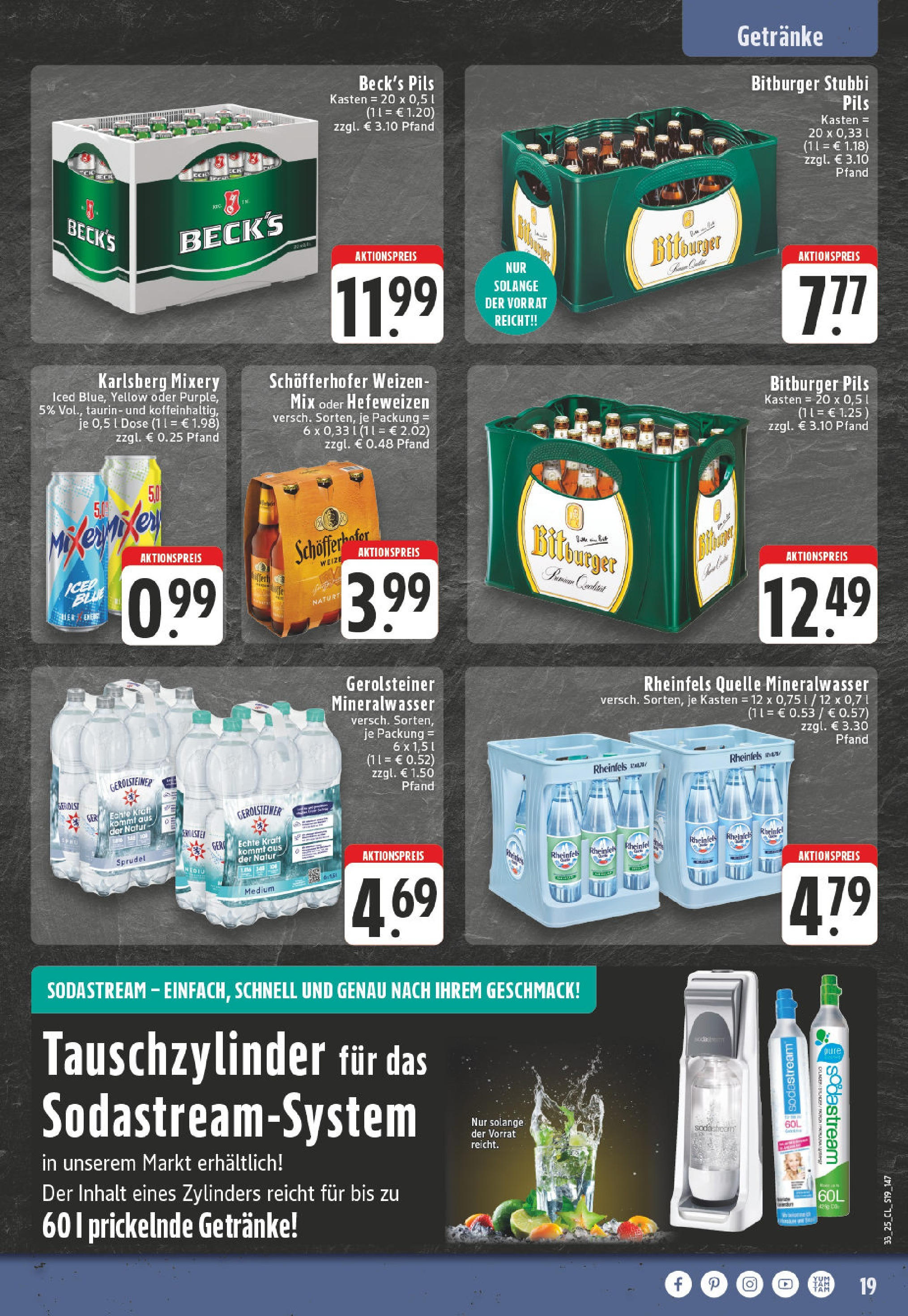 Edeka prospekt Bornheim-Walberberg	 (ab 11.08.2025) » Angebote Online | Seite: 19 | Produkte: Bitburger, Pils, Mineralwasser, Mixery