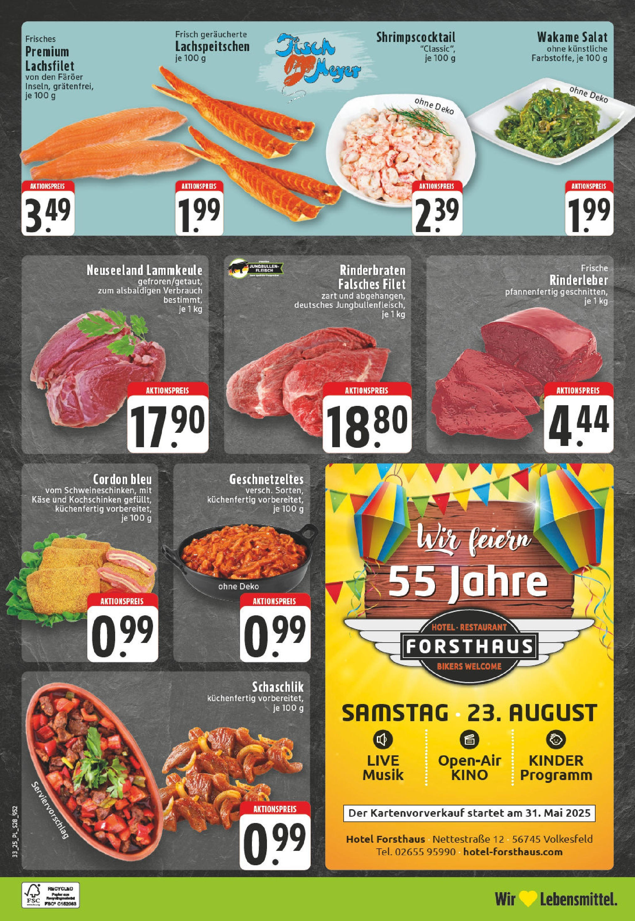 Edeka prospekt Bornheim	 (ab 11.08.2025) » Angebote Online | Seite: 28 | Produkte: Lammkeule, Tisch, Fisch, Salat