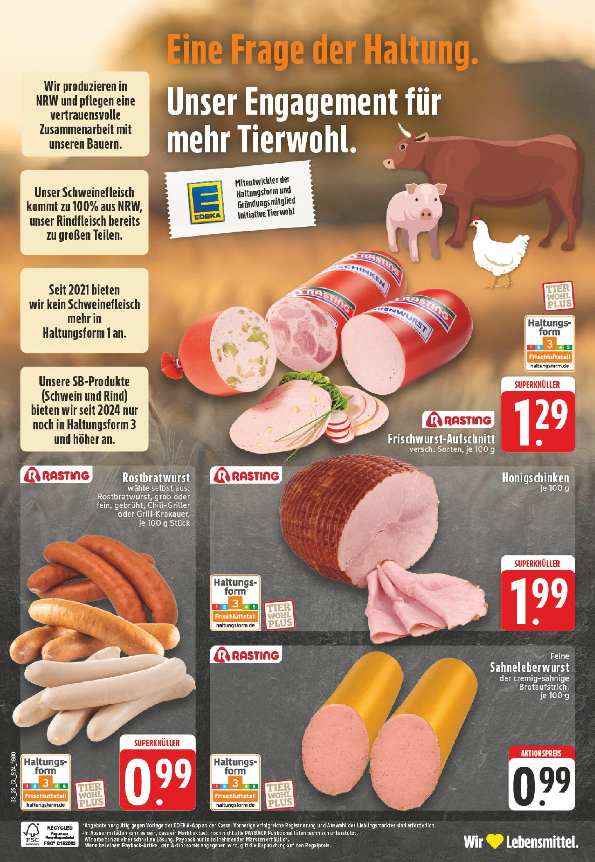 Edeka prospekt Borgholzhausen	 (ab 11.08.2025) » Angebote Online | Seite: 24 | Produkte: Schinken, Schweinefleisch, Rindfleisch