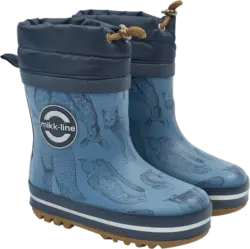 Mikk-Line Gummistiefel mit Waldtier-Muster, blau, Gr. 24/25