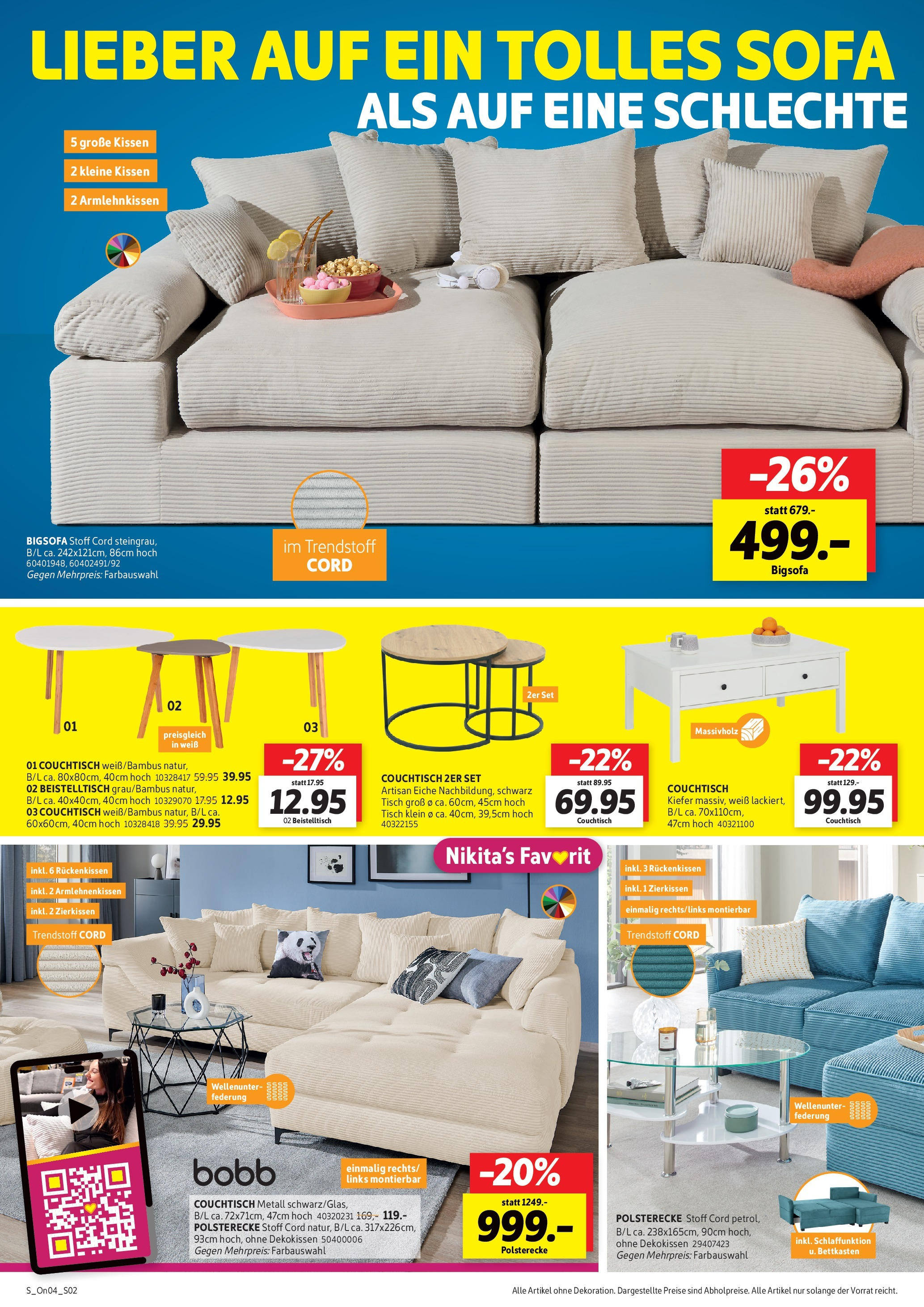 Sconto Prospekt Schön wohnen für dein budget Berlin (ab 09.08.2025) zum Blättern | Seite: 2 | Produkte: Bigsofa, Beistelltisch, Couchtisch, Tisch Sconto Prospekt Schön wohnen für dein budget Berlin (ab 09.08.2025) zum Blättern | Seite: 2 | Produkte: Bigsofa, Beistelltisch, Couchtisch, Tisch