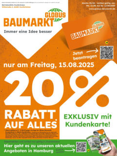 Globus Baumarkt prospekt Zweibrücken	 gültig ab dem 10.08.2025