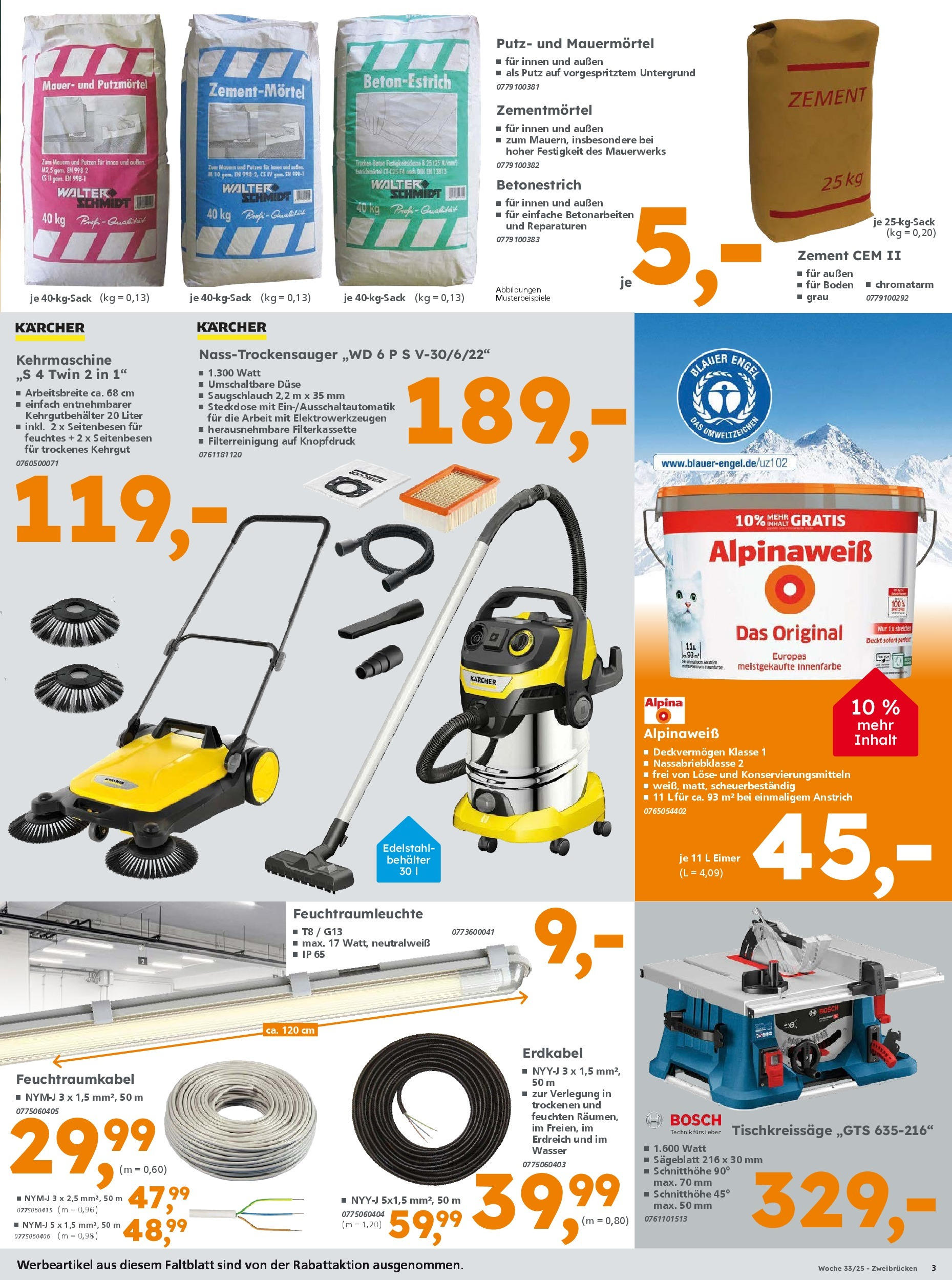 Globus Baumarkt prospekt Zweibrücken (ab 10.08.2025) zum Blättern | Seite: 3 | Produkte: Bosch, Steckdose, Wasser Globus Baumarkt prospekt Zweibrücken (ab 10.08.2025) zum Blättern | Seite: 3 | Produkte: Bosch, Steckdose, Wasser