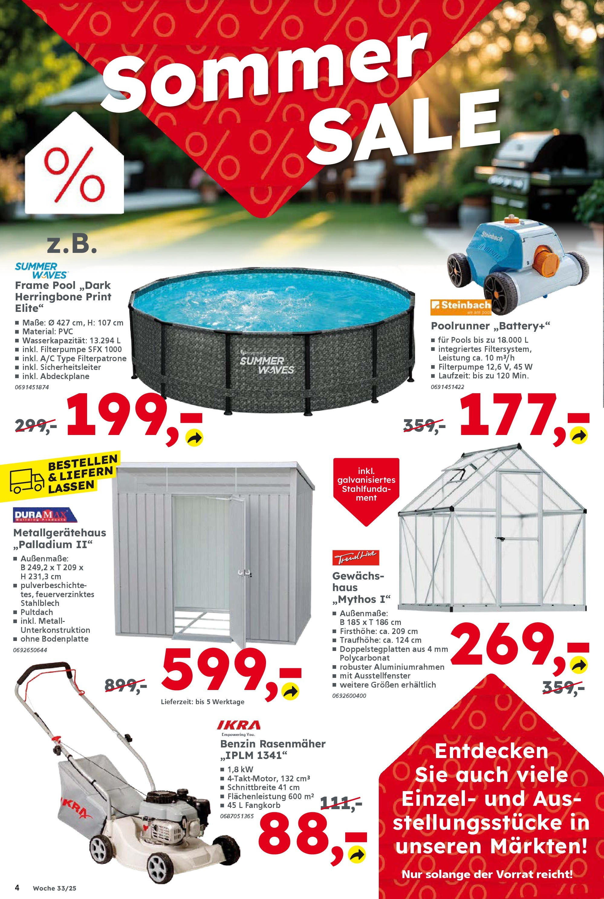 Globus Baumarkt prospekt Ilmenau	 (ab 10.08.2025) zum Blättern | Seite: 4 | Produkte: Rasenmäher