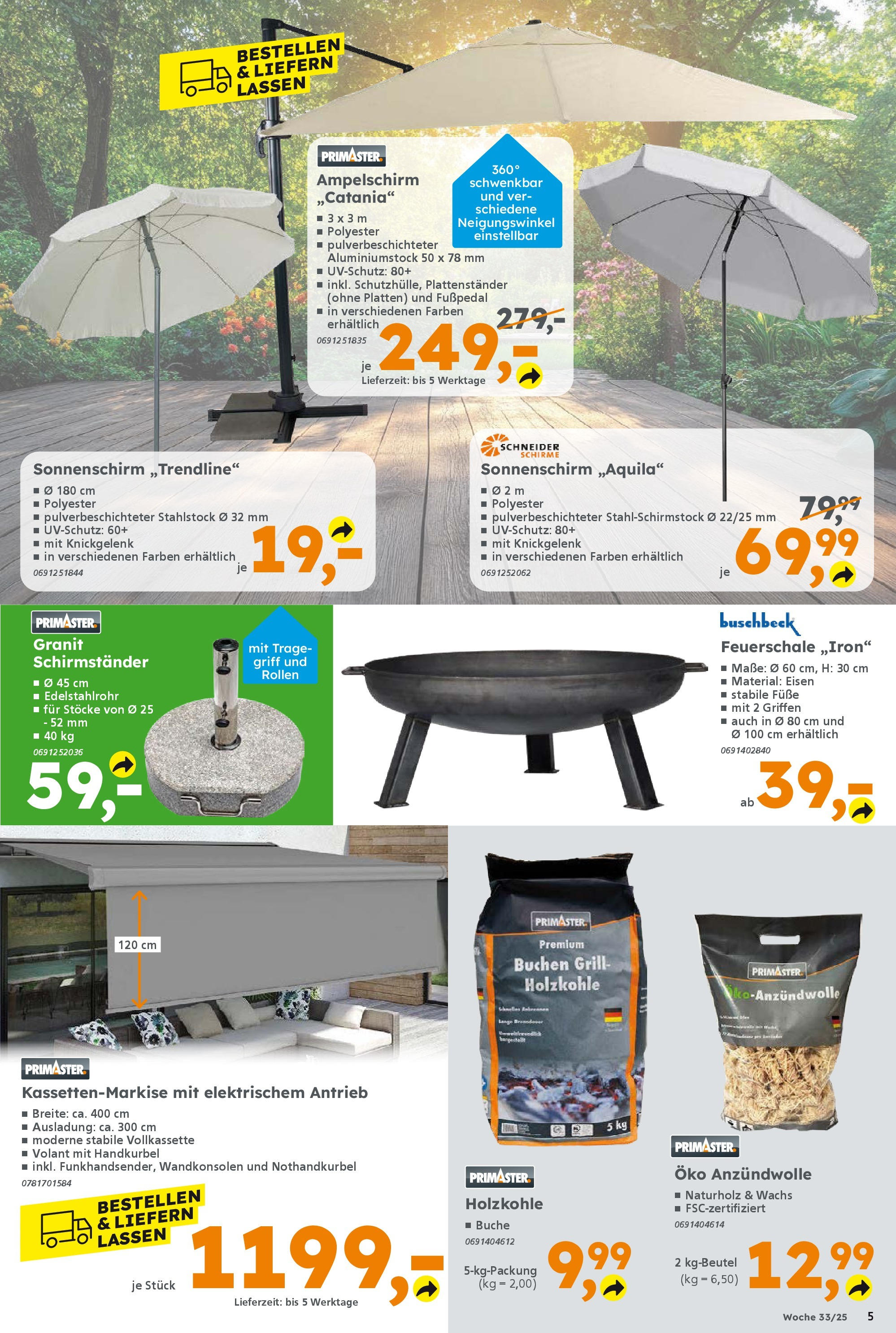 Globus Baumarkt prospekt Ilmenau	 (ab 10.08.2025) zum Blättern | Seite: 5 | Produkte: Grill, Schirmständer, Sonnenschirm