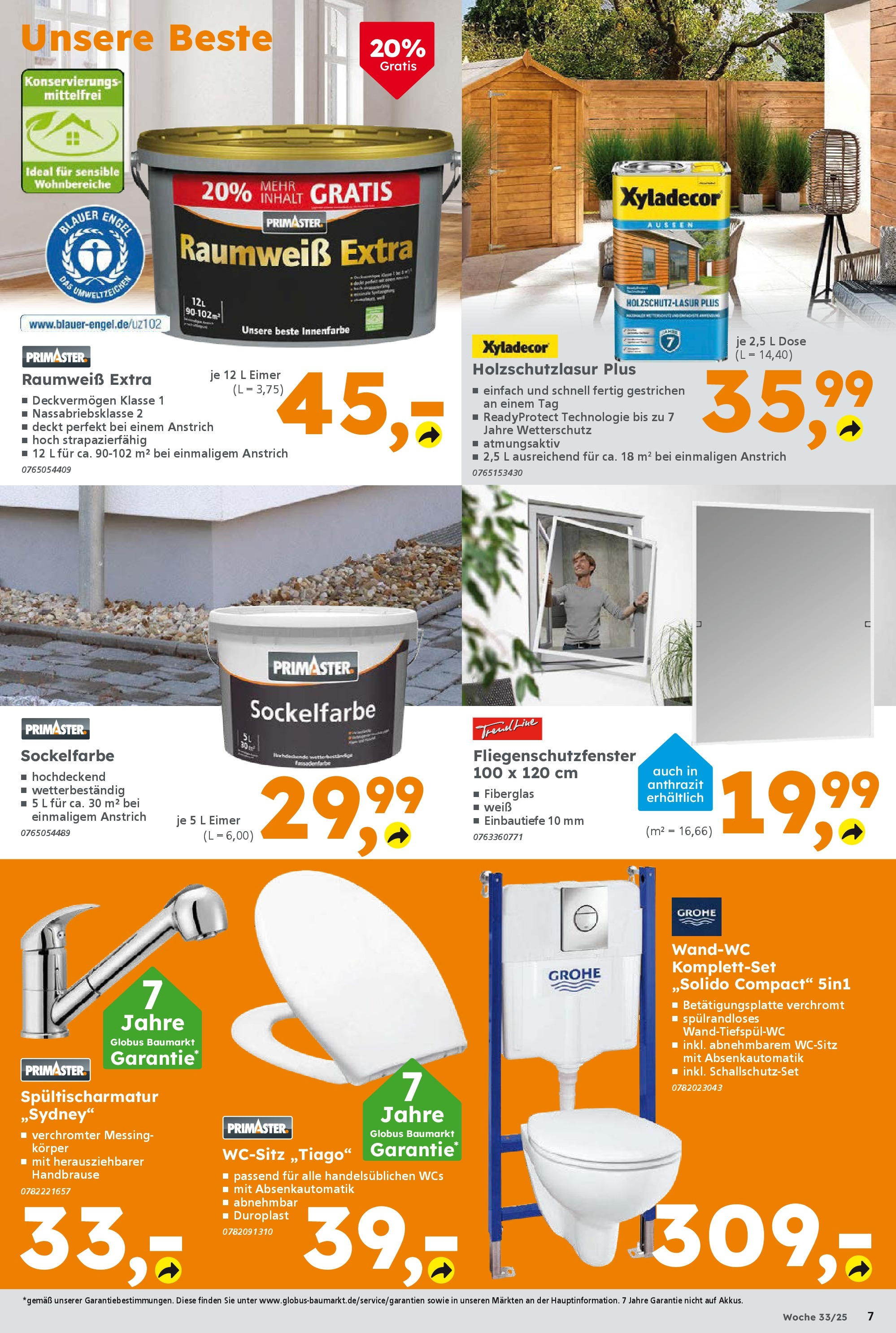 Globus Baumarkt prospekt Ilmenau	 (ab 10.08.2025) zum Blättern | Seite: 7
