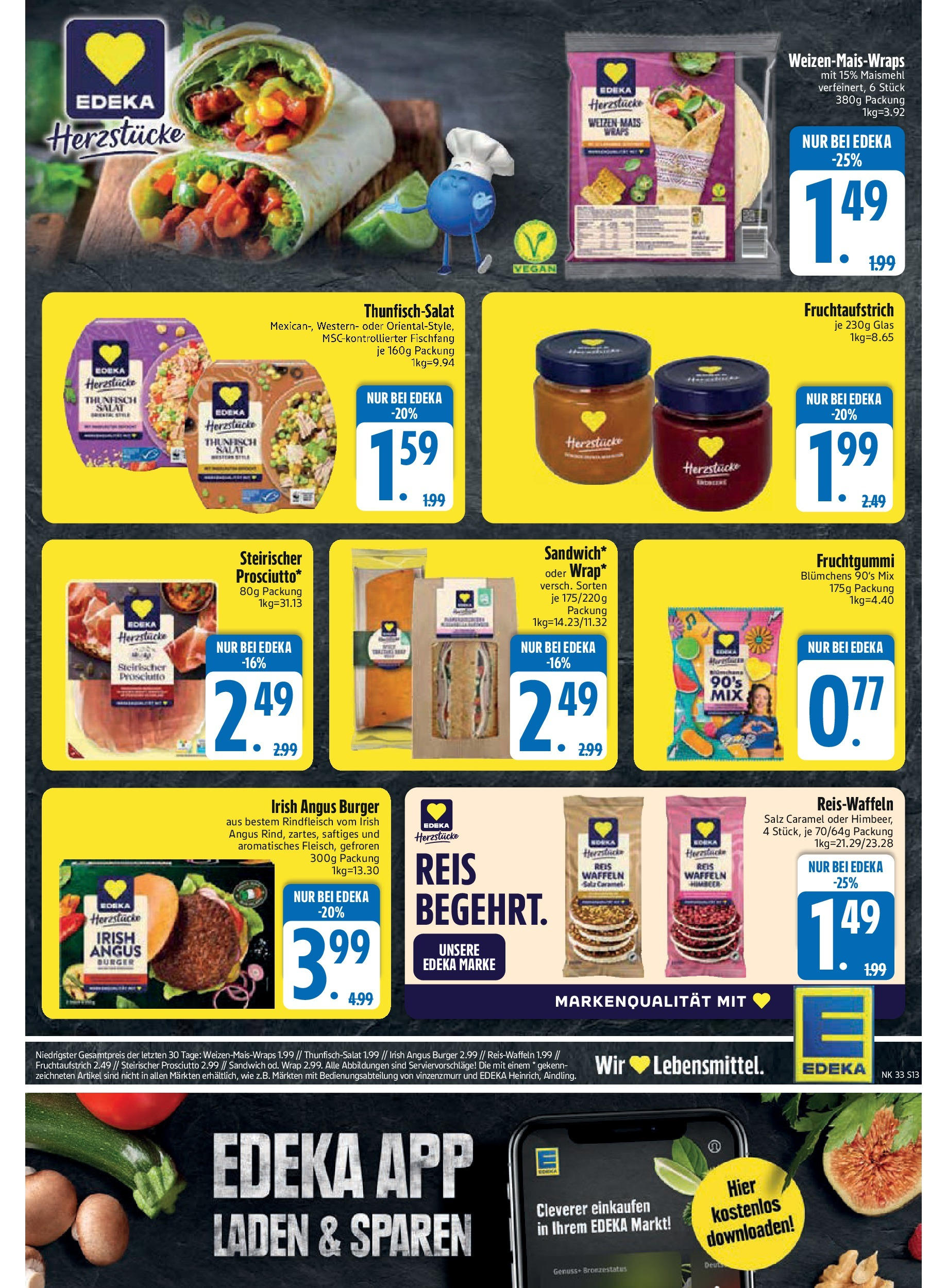 Edeka prospekt Neusäß-Steppach (ab 11.08.2025) » Angebote Online | Seite: 13 | Produkte: Thunfisch, Waffeln, Reis, Rindfleisch Edeka prospekt Neusäß-Steppach (ab 11.08.2025) » Angebote Online | Seite: 13 | Produkte: Thunfisch, Waffeln, Reis, Rindfleisch