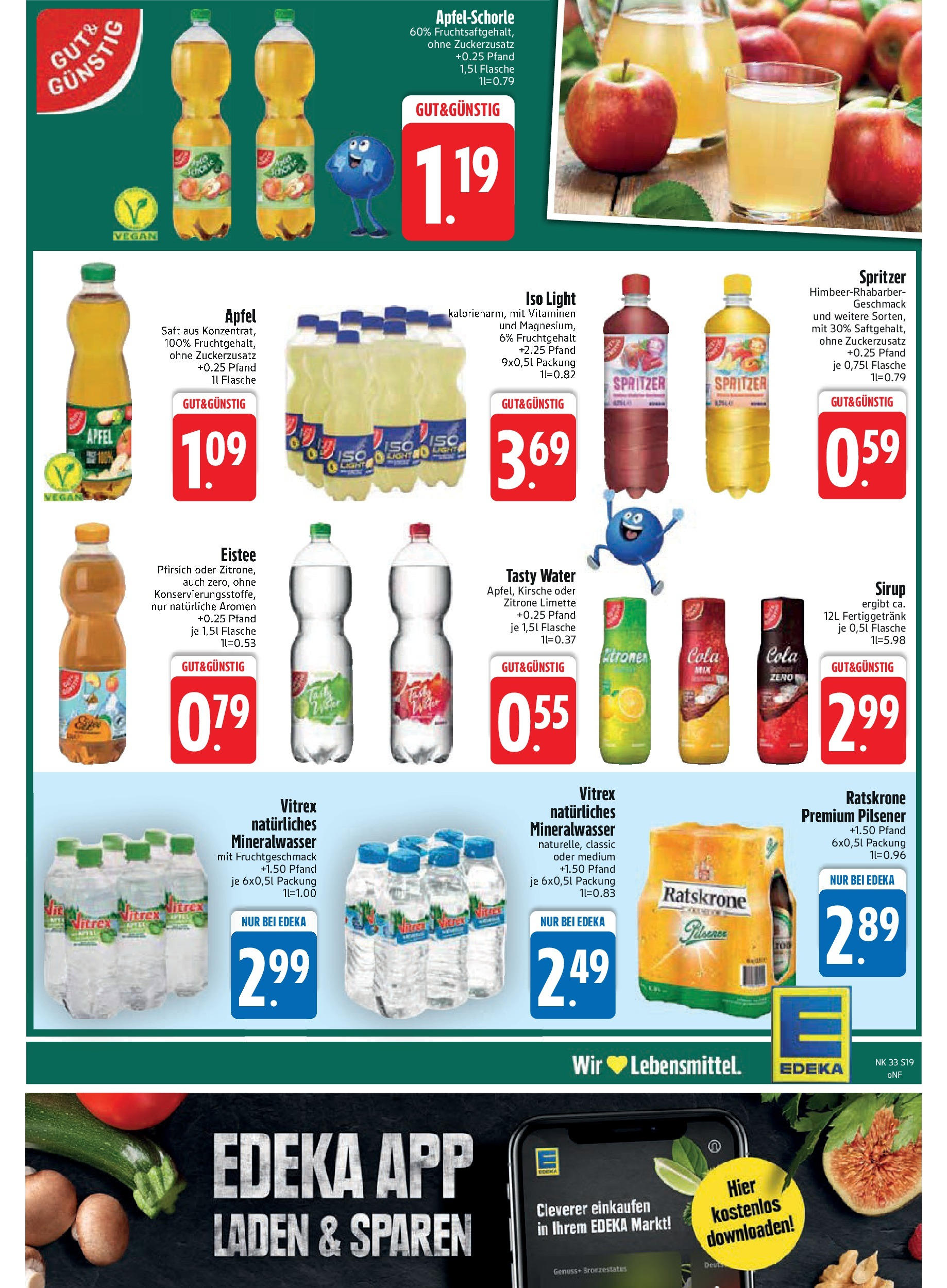 Edeka prospekt Neusäß-Steppach (ab 11.08.2025) » Angebote Online | Seite: 19 | Produkte: Zitrone, Pfirsich, Limette, Saft Edeka prospekt Neusäß-Steppach (ab 11.08.2025) » Angebote Online | Seite: 19 | Produkte: Zitrone, Pfirsich, Limette, Saft