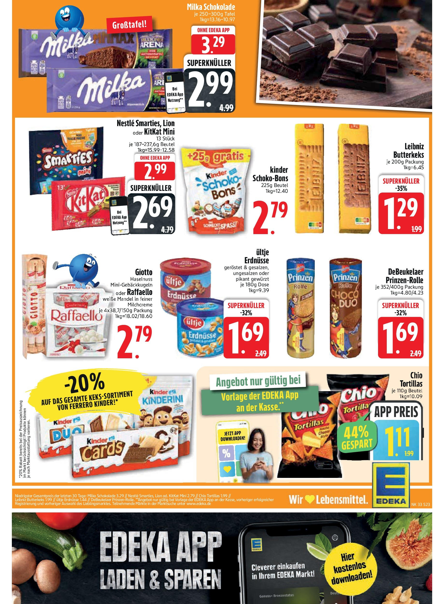 Edeka prospekt Neusäß-Steppach (ab 11.08.2025) » Angebote Online | Seite: 23 | Produkte: Ultje erdnusse, Schokolade, Smarties, Milka Edeka prospekt Neusäß-Steppach (ab 11.08.2025) » Angebote Online | Seite: 23 | Produkte: Ultje erdnusse, Schokolade, Smarties, Milka