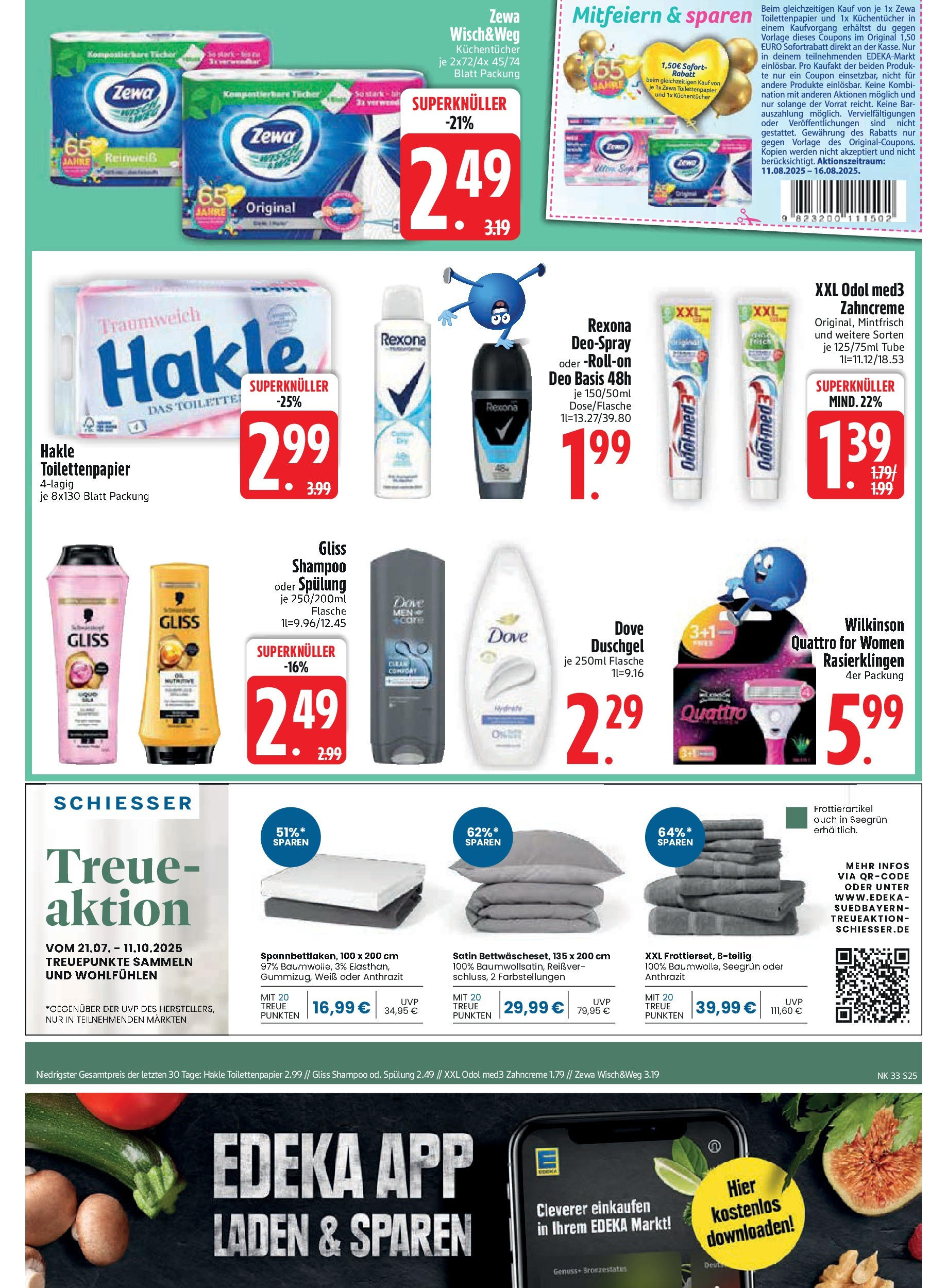 Edeka prospekt Neusäß-Steppach (ab 11.08.2025) » Angebote Online | Seite: 25 | Produkte: Shampoo, Spülung, Duschgel, Shower Gel Edeka prospekt Neusäß-Steppach (ab 11.08.2025) » Angebote Online | Seite: 25 | Produkte: Shampoo, Spülung, Duschgel, Shower Gel