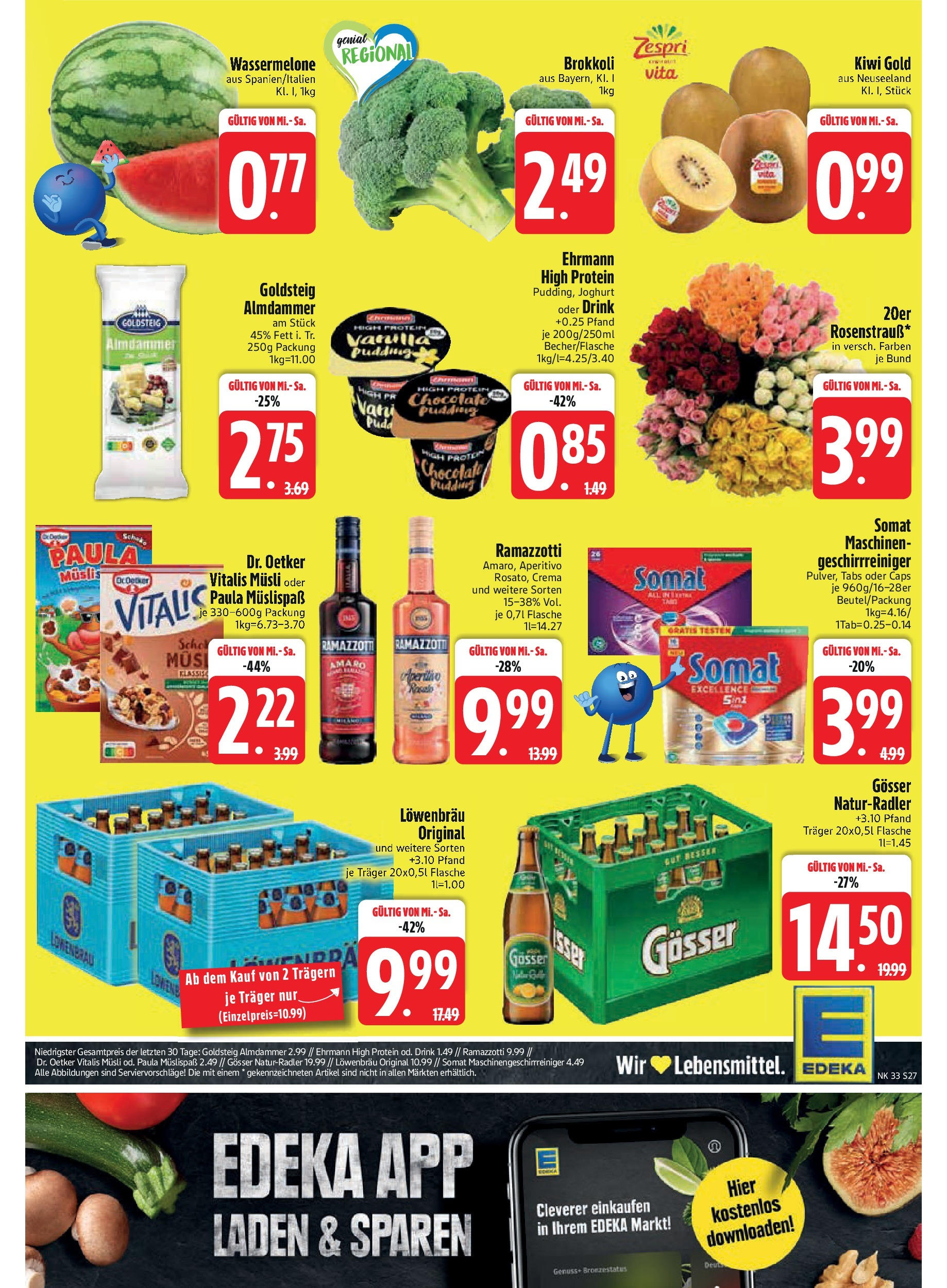 Edeka prospekt Neusäß-Steppach (ab 11.08.2025) » Angebote Online | Seite: 27 | Produkte: Musli, Wassermelone, Kiwi, Ramazzotti Edeka prospekt Neusäß-Steppach (ab 11.08.2025) » Angebote Online | Seite: 27 | Produkte: Musli, Wassermelone, Kiwi, Ramazzotti