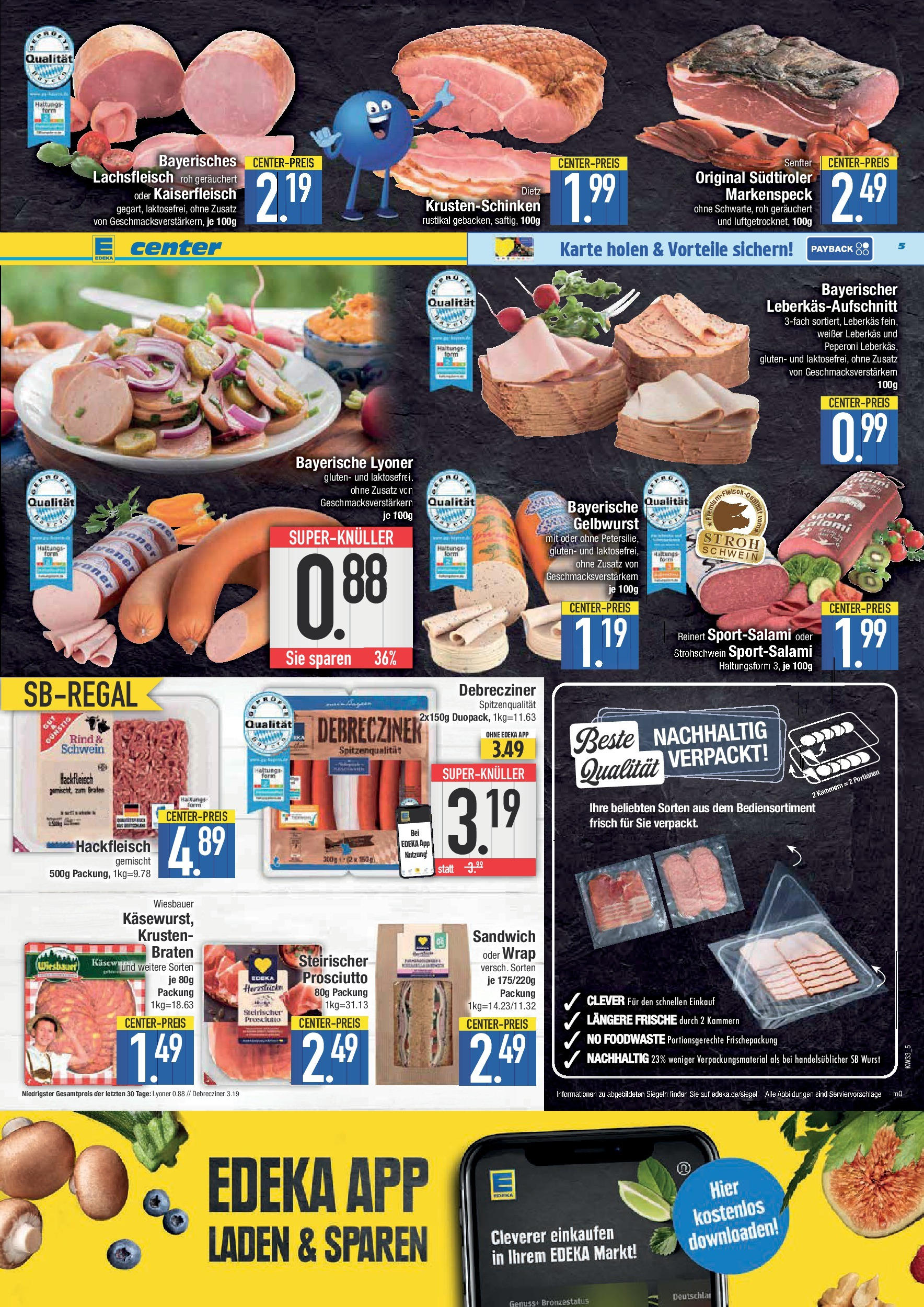 Edeka prospekt Bad Reichenhall	 (ab 11.08.2025) » Angebote Online | Seite: 5 | Produkte: Wurst, Hackfleisch