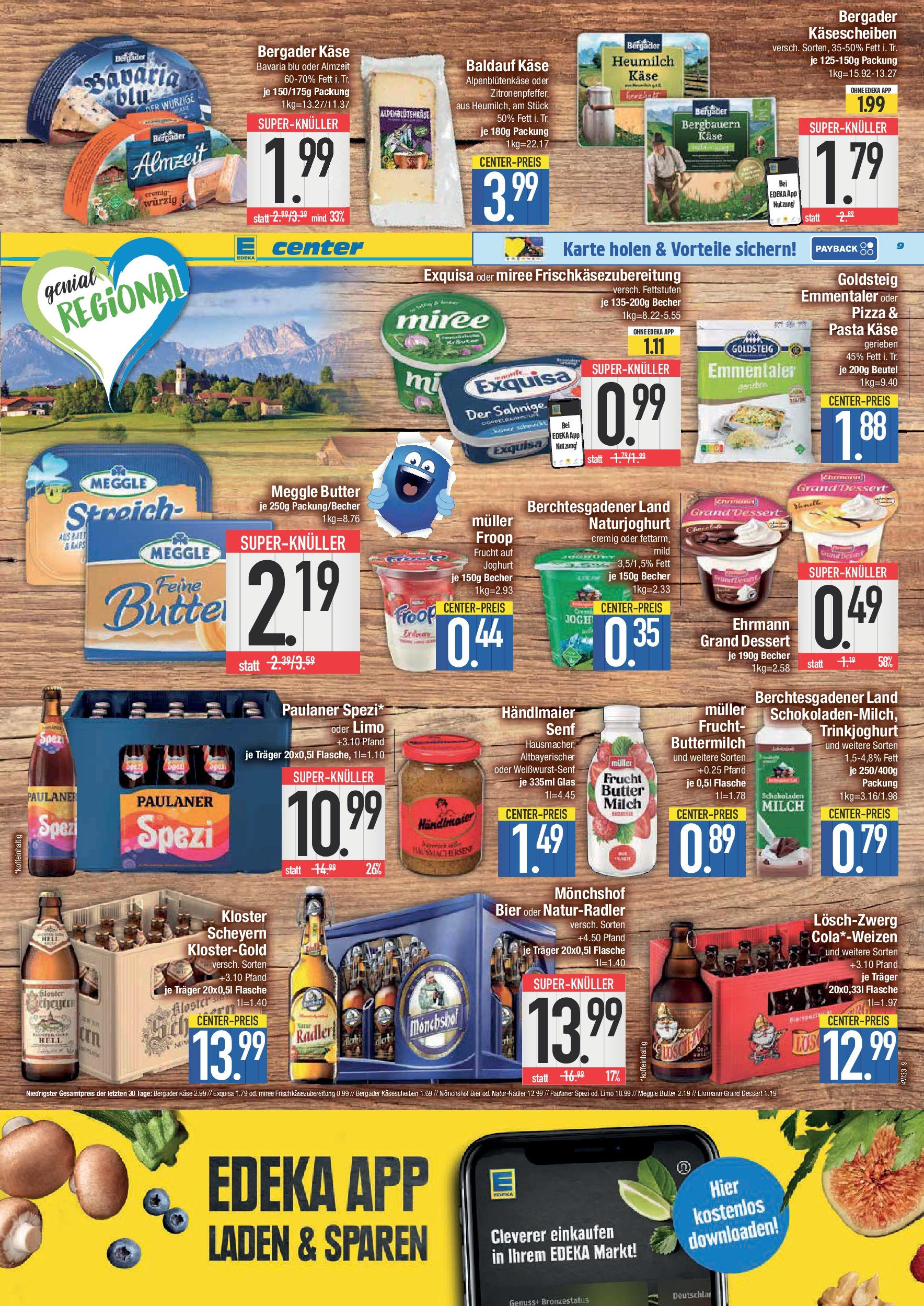 Edeka prospekt Bad Reichenhall	 (ab 11.08.2025) » Angebote Online | Seite: 9 | Produkte: Buttermilch, Joghurt, Bier, Exquisa