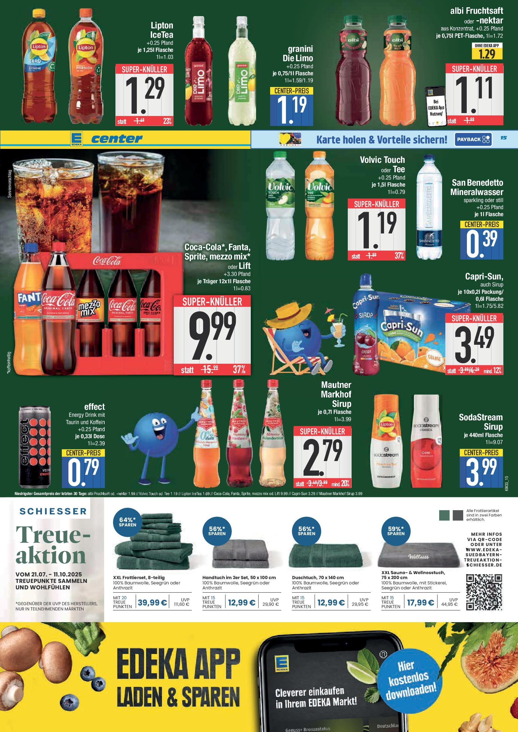 Edeka prospekt Bad Reichenhall	 (ab 11.08.2025) » Angebote Online | Seite: 15 | Produkte: Mezzo mix, Volvic touch, Fruchtsaft, Sodastream