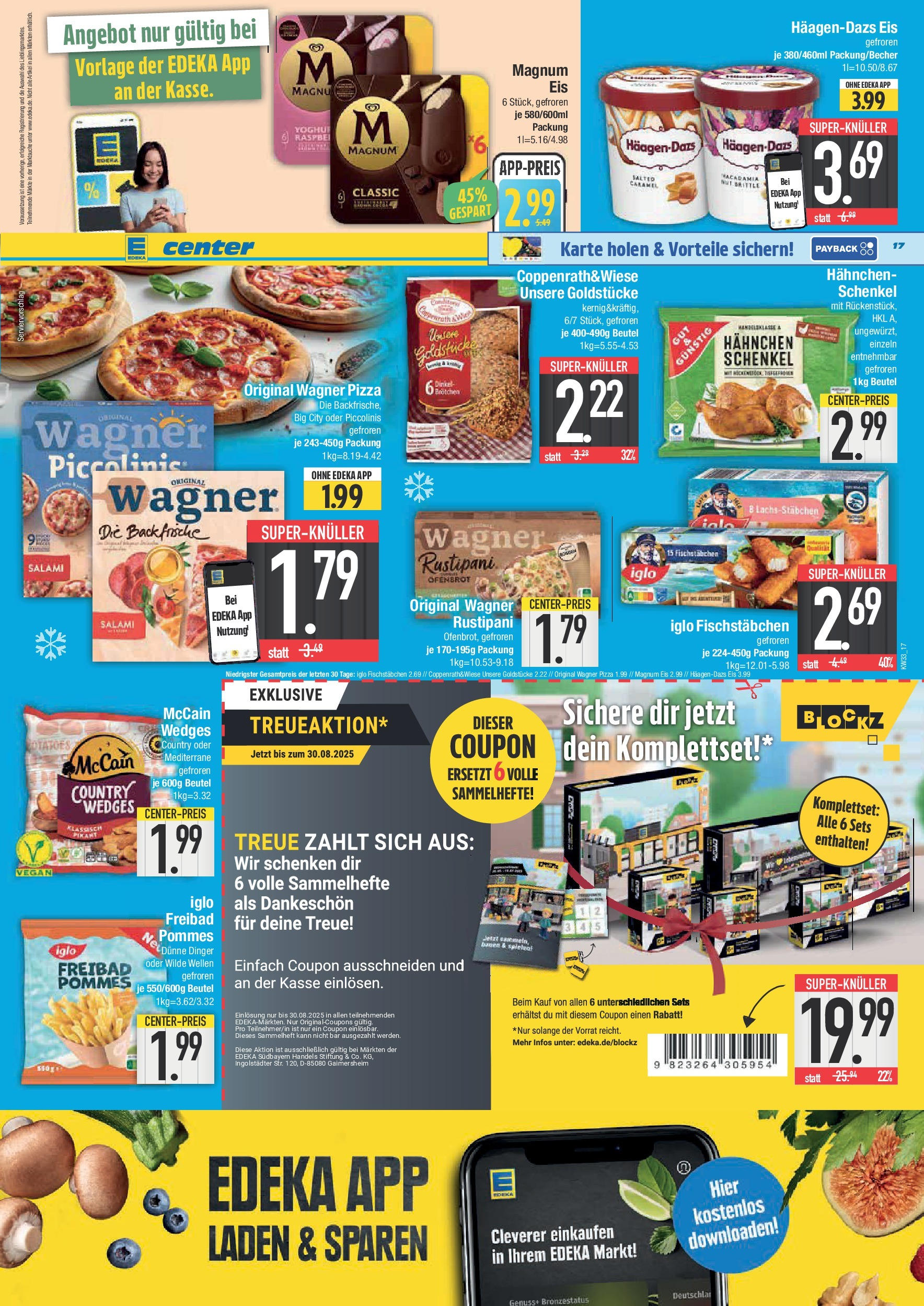 Edeka prospekt Bad Reichenhall	 (ab 11.08.2025) » Angebote Online | Seite: 17 | Produkte: Iglo, Pommes, McCain, Wagner pizza