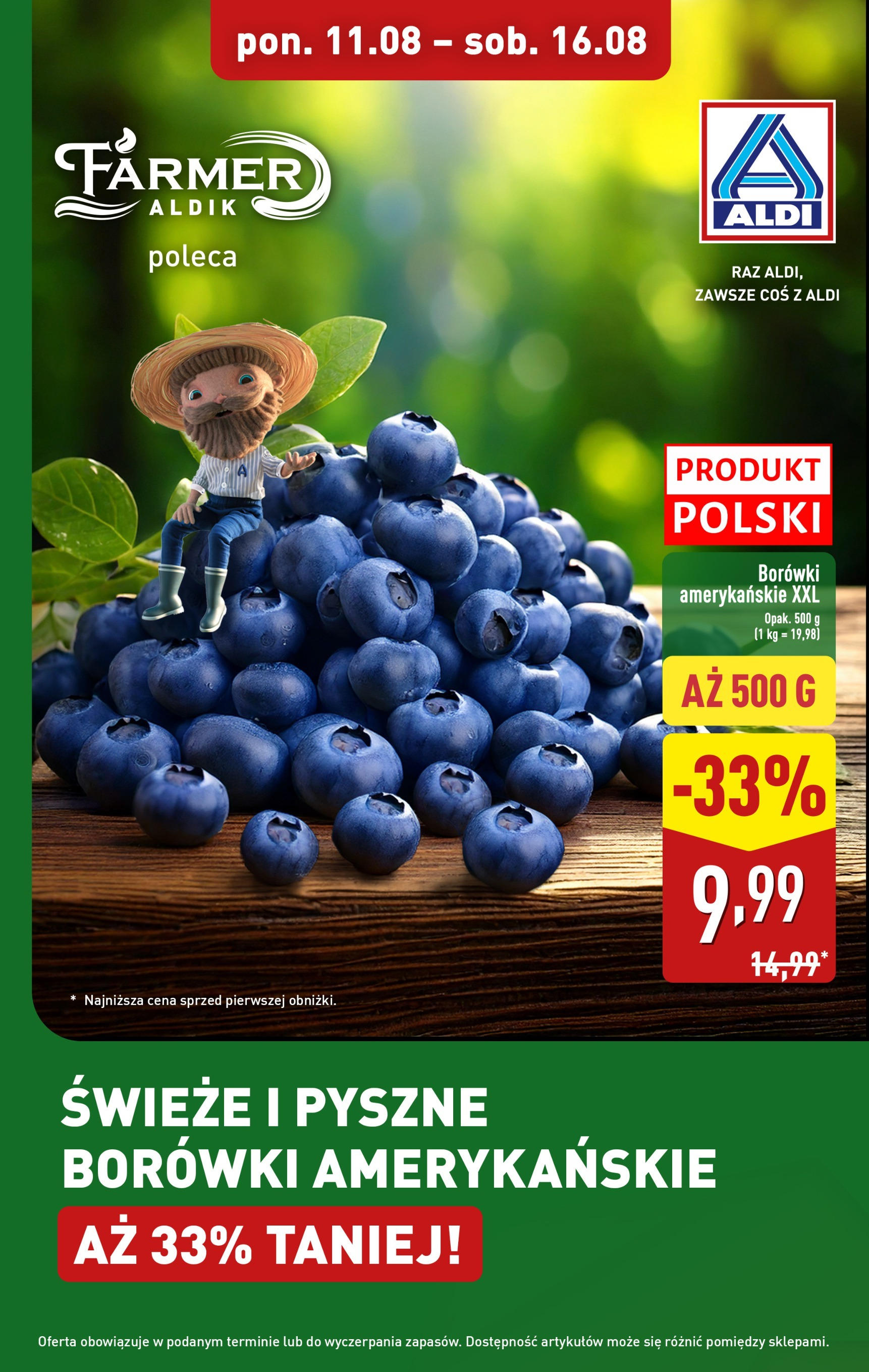 Aldi Promocja Borówki od 11.08.2025 - Nowa Gazetka - Numer strony 1